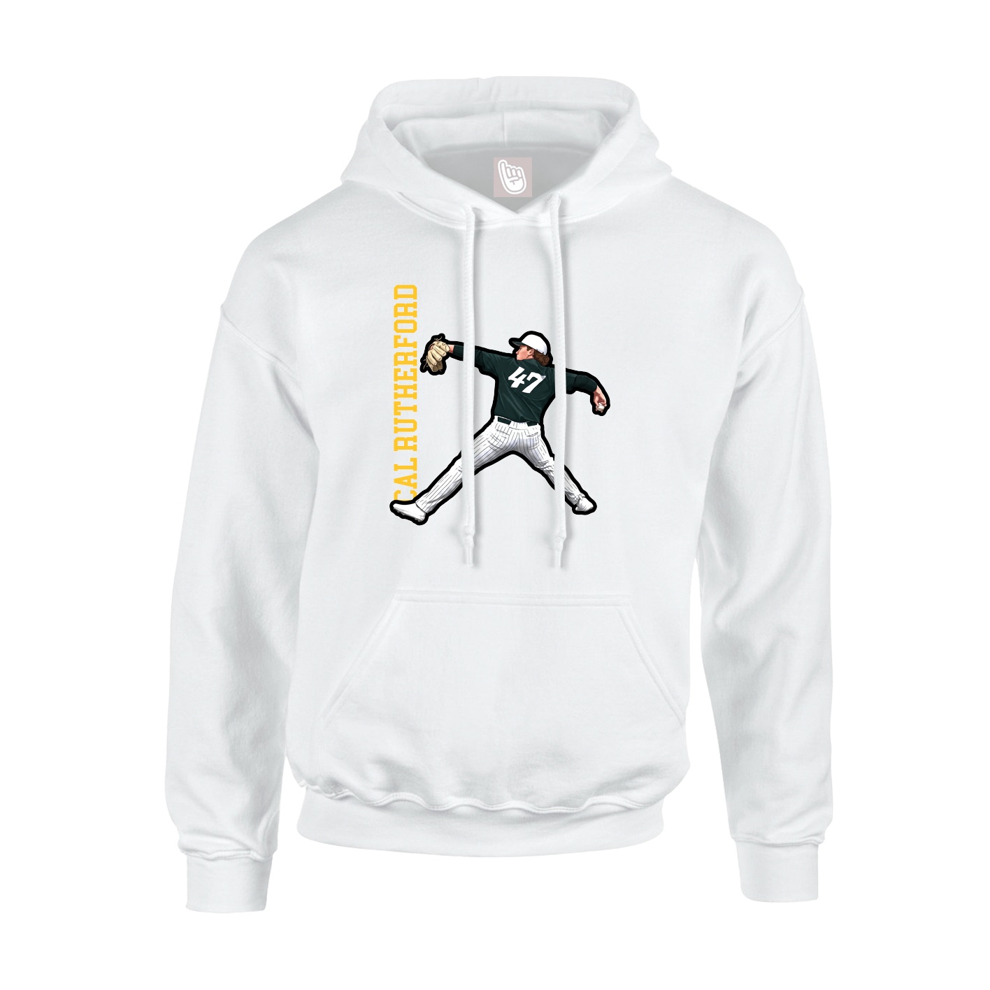 Youth Hoodie — Name Vertical in White