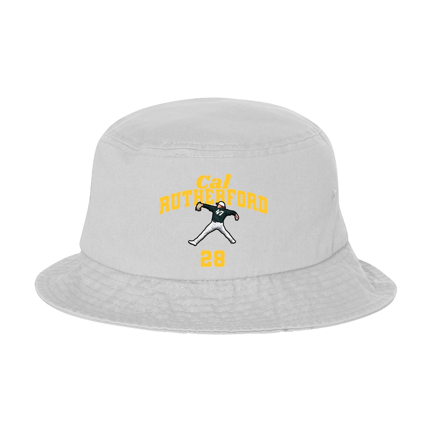 Bucket Cap — Signature Arch in White