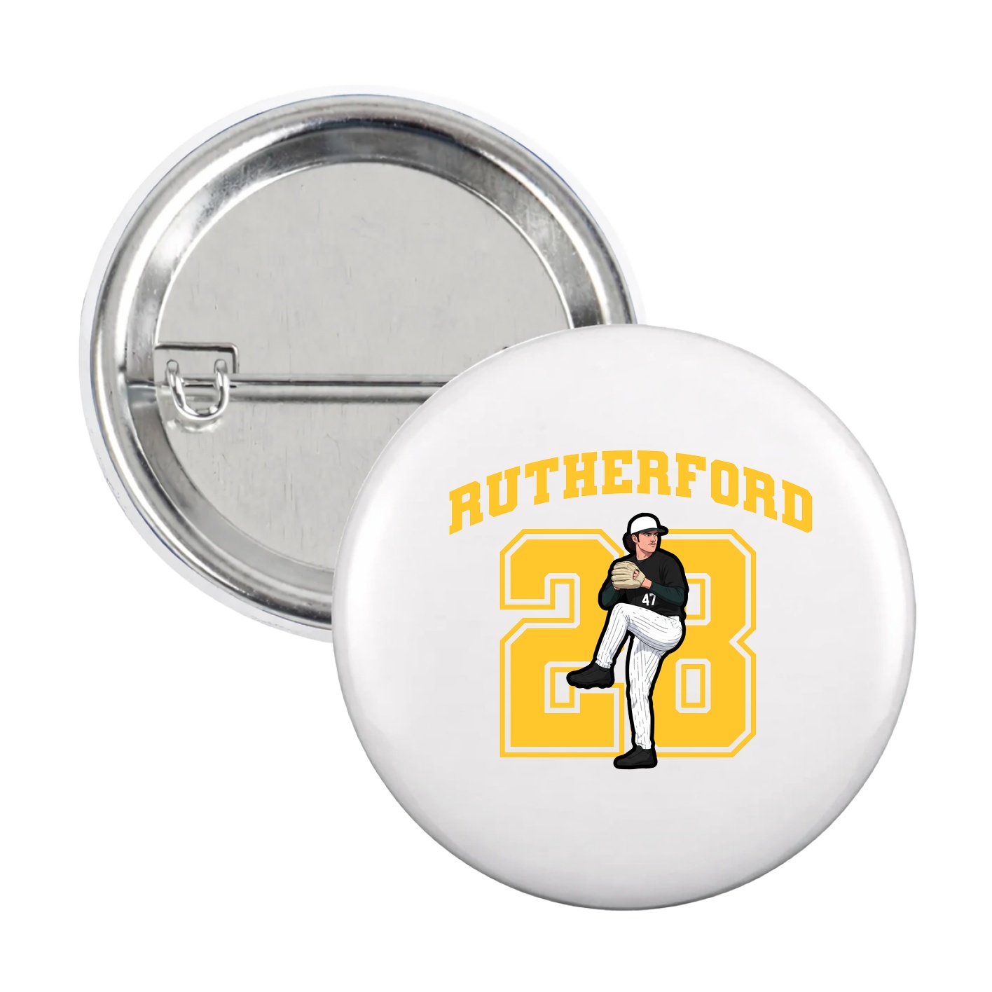 Game Day Button — Number in White