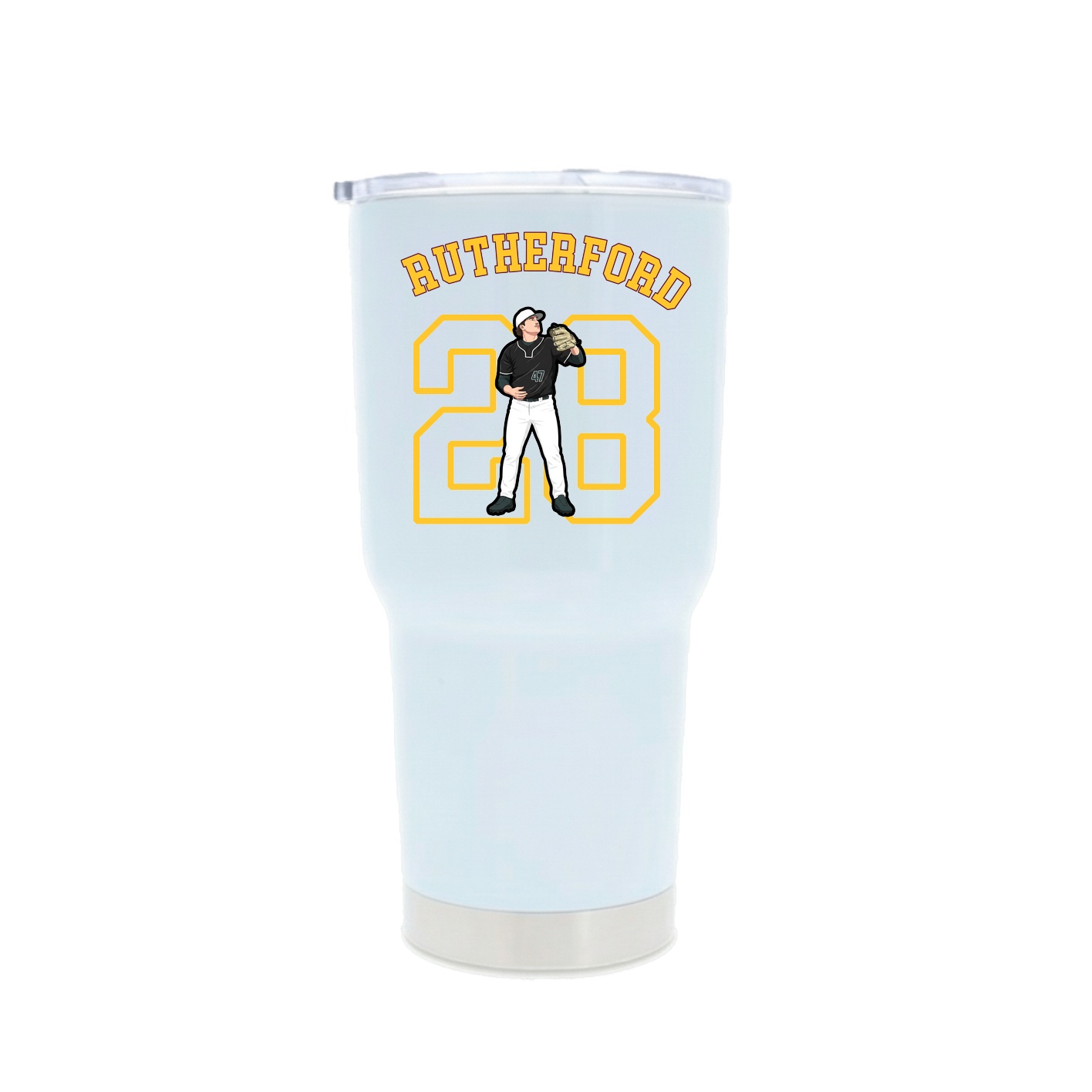 30oz Stainless Steel Tumbler — Shirsey Arch in White