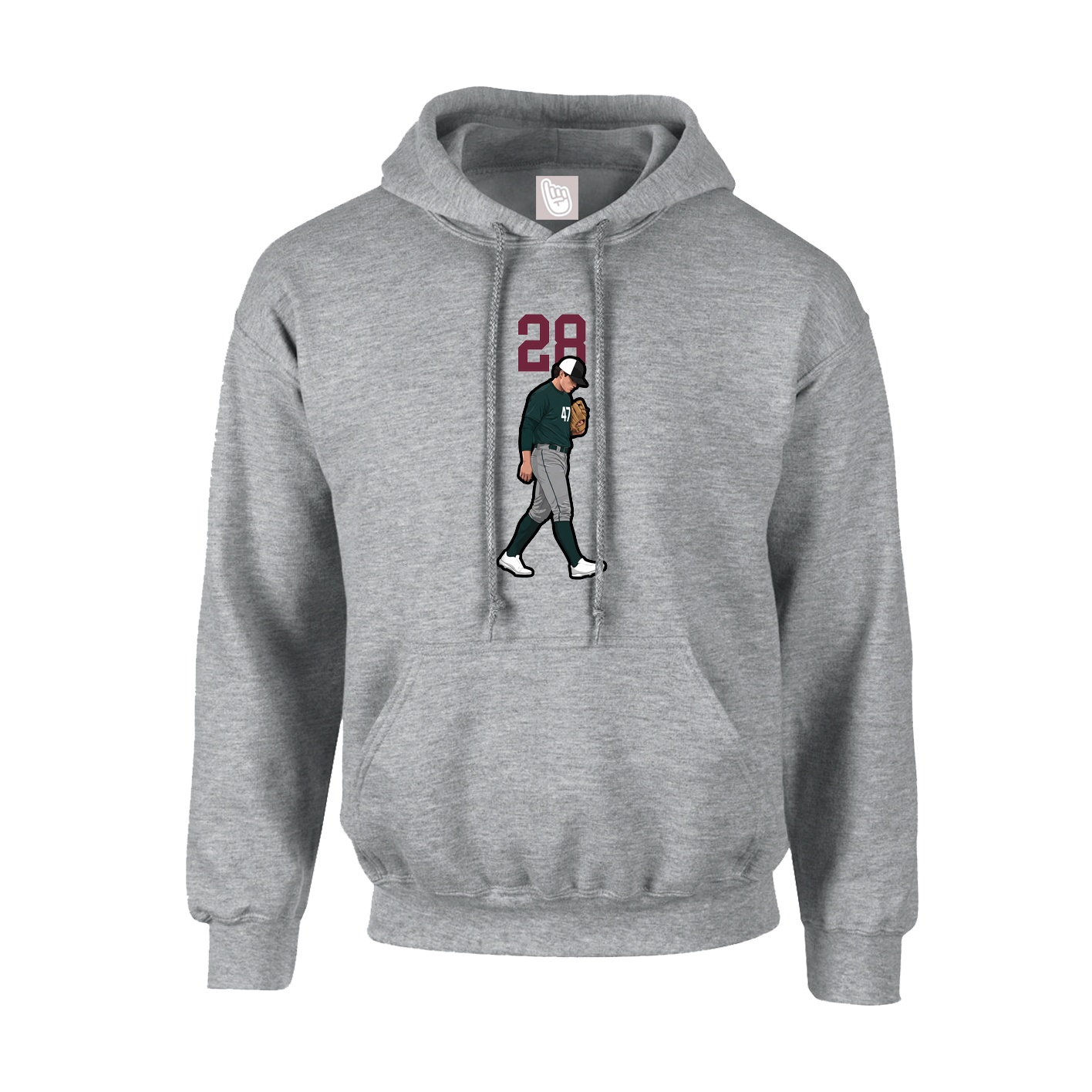 Youth Hoodie — Number Top in Grey