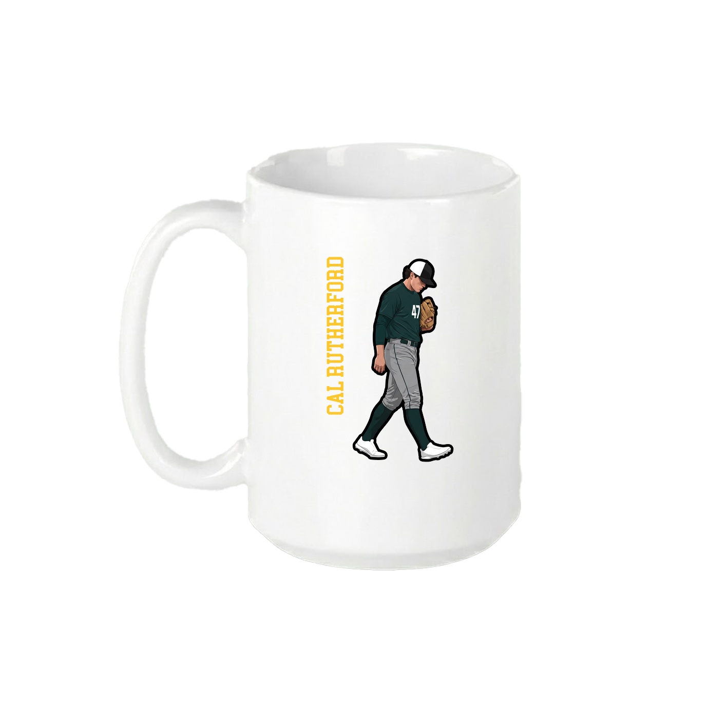 15oz Coffee Mug — Name Vertical in White