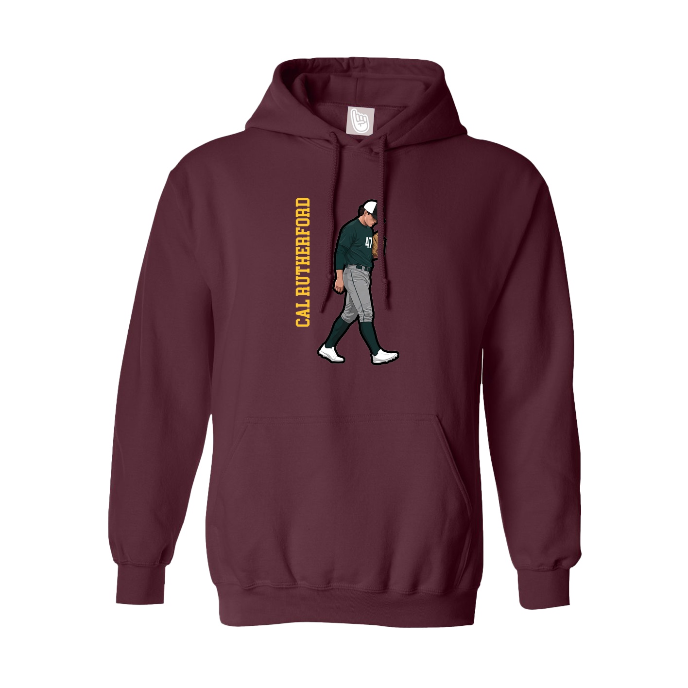 Hoodie — Name Vertical in Maroon