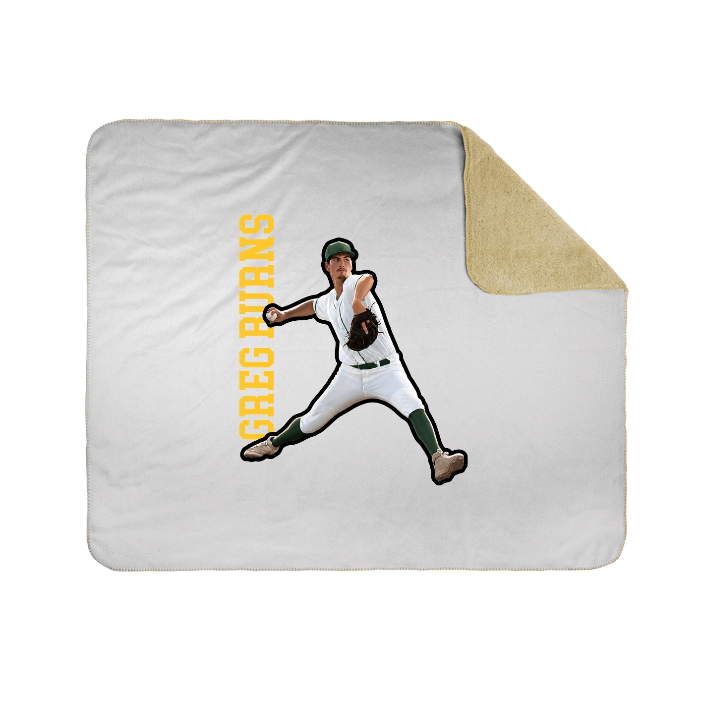 Throw Blanket — Name Vertical in White