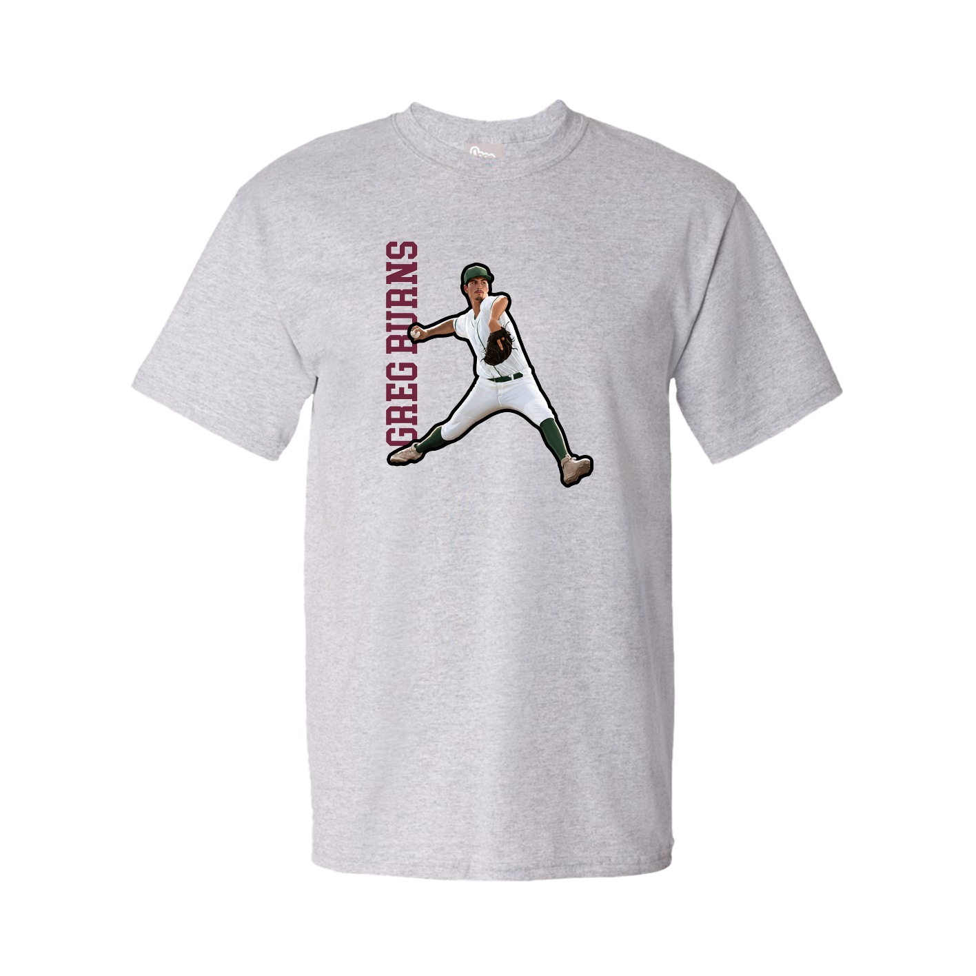 Tee — Name Vertical in Grey