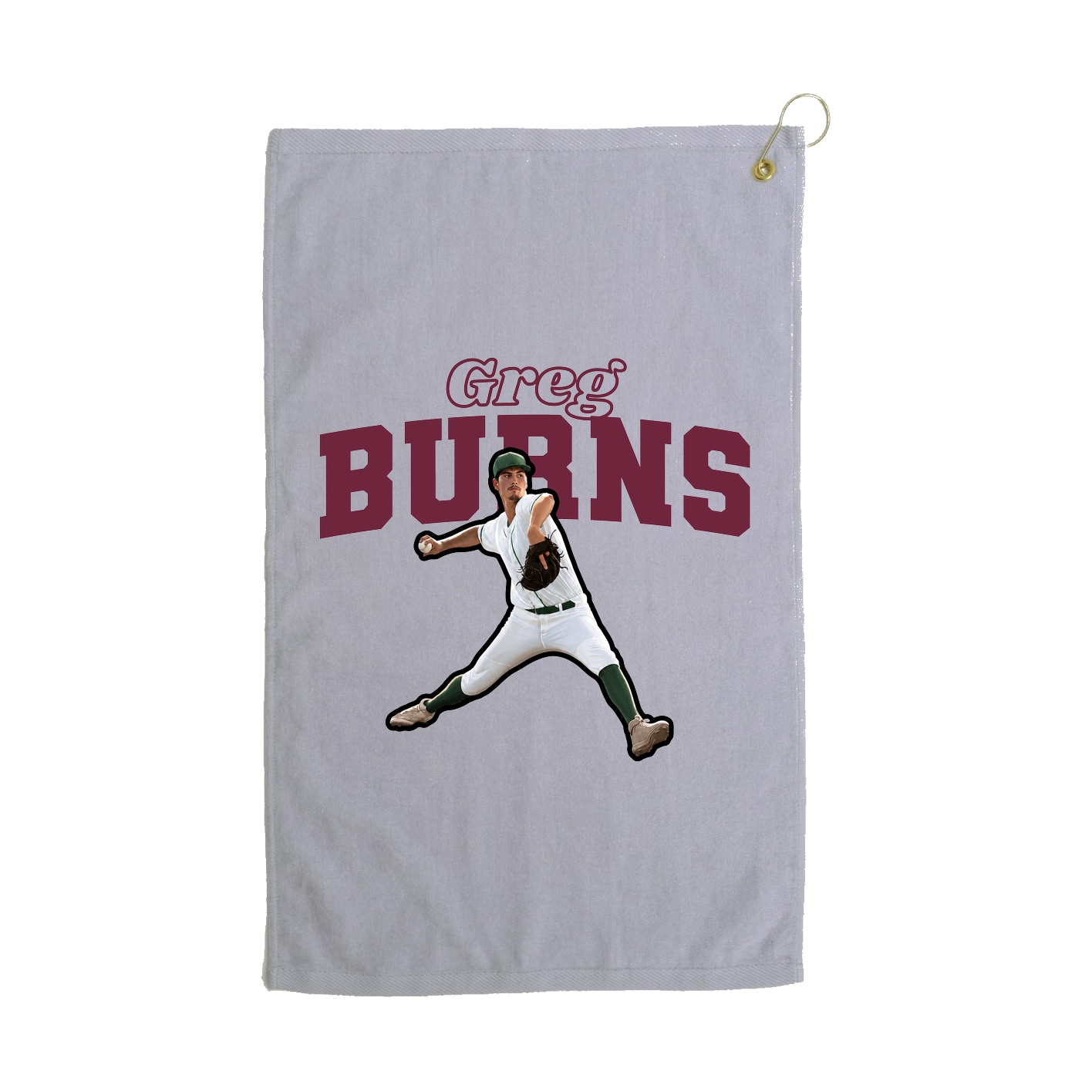 Golf Towel — Name Arch in Grey