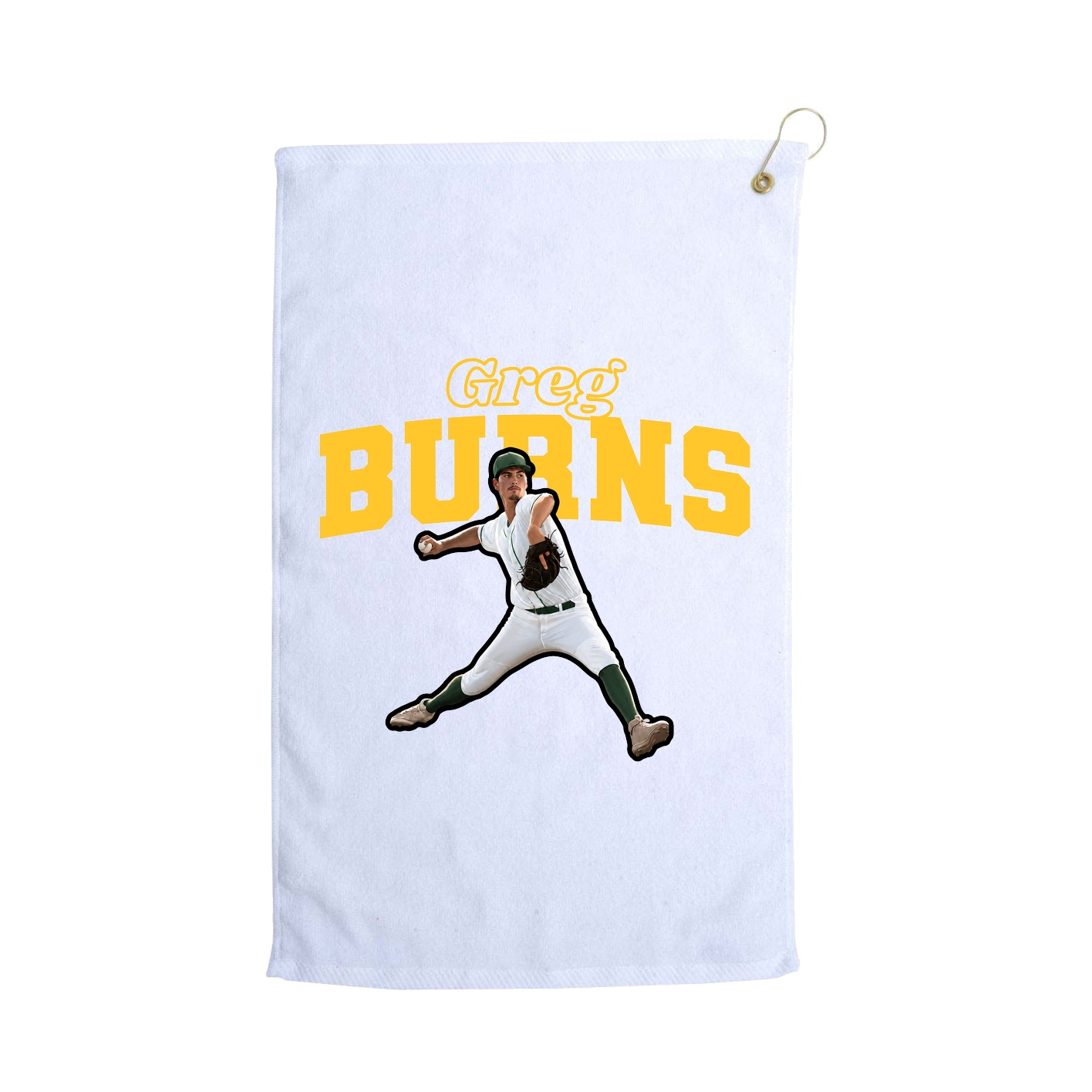 Golf Towel — Name Arch in White