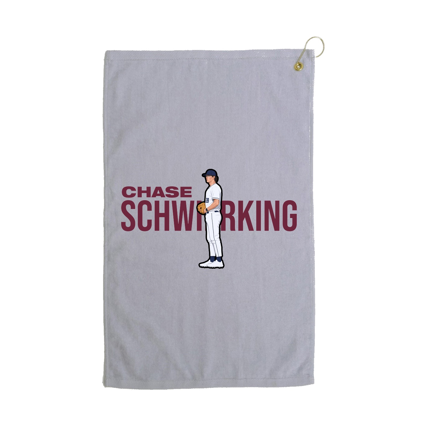 Golf Towel — Player Name in Grey