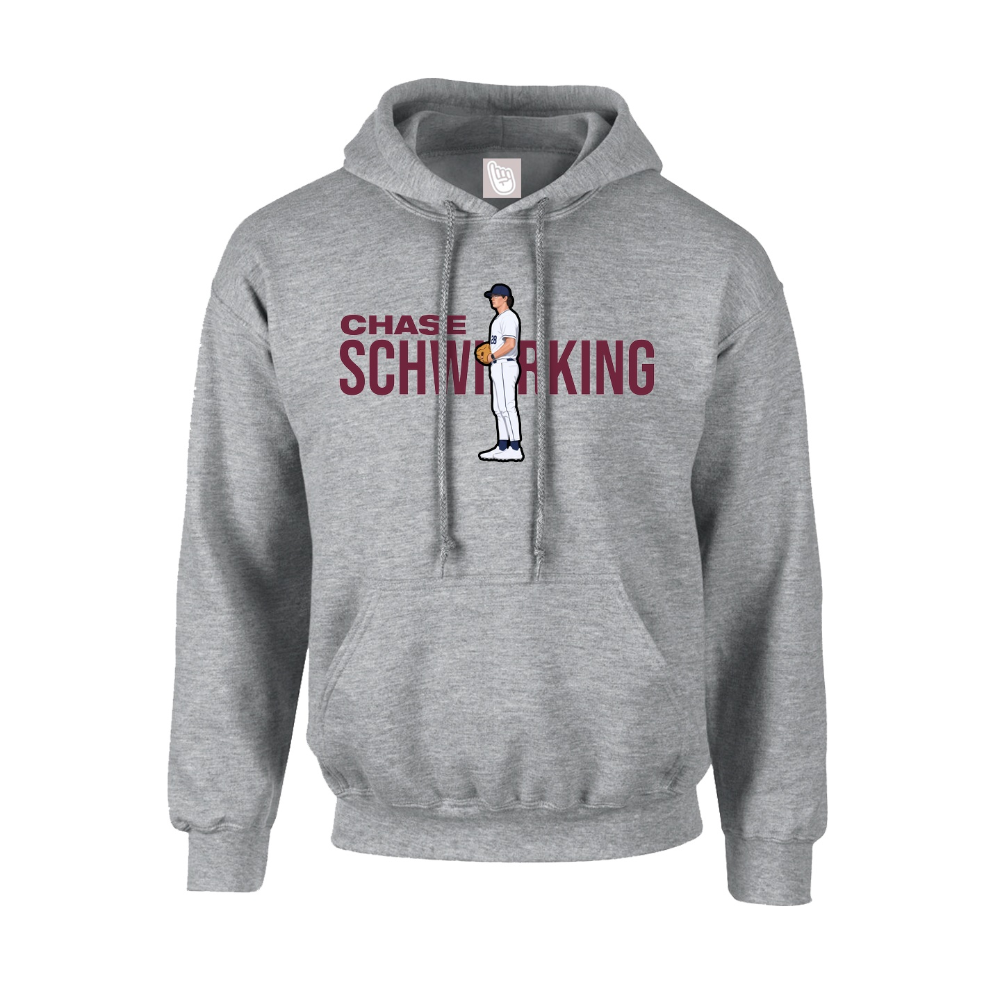 Youth Hoodie — Player Name in Grey