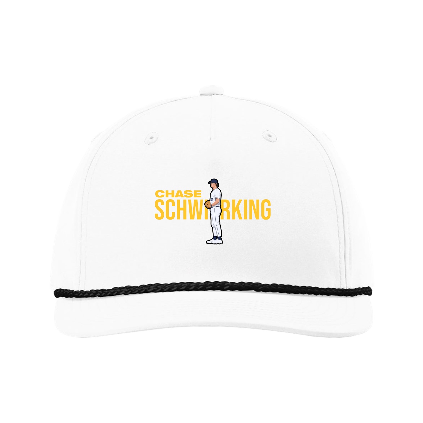 Five-Panel Classic Rope Cap — Player Name in White
