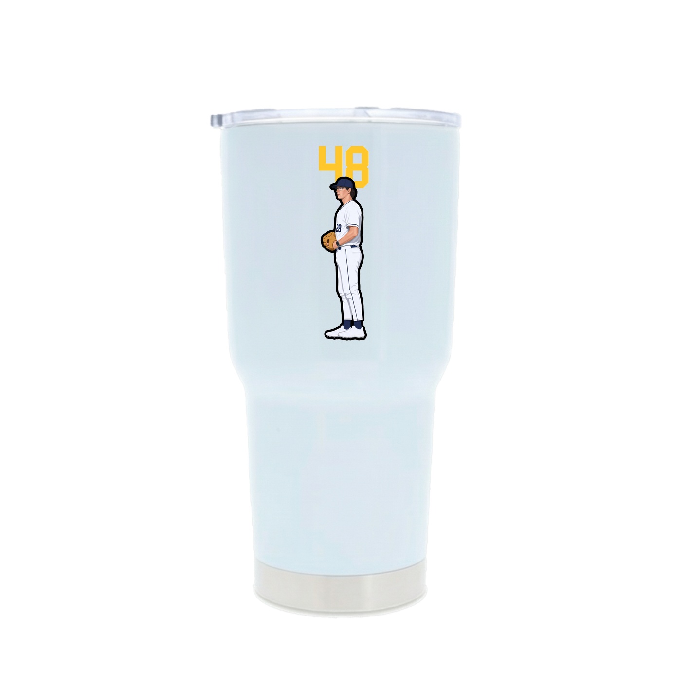 30oz Stainless Steel Tumbler — Number Top in White