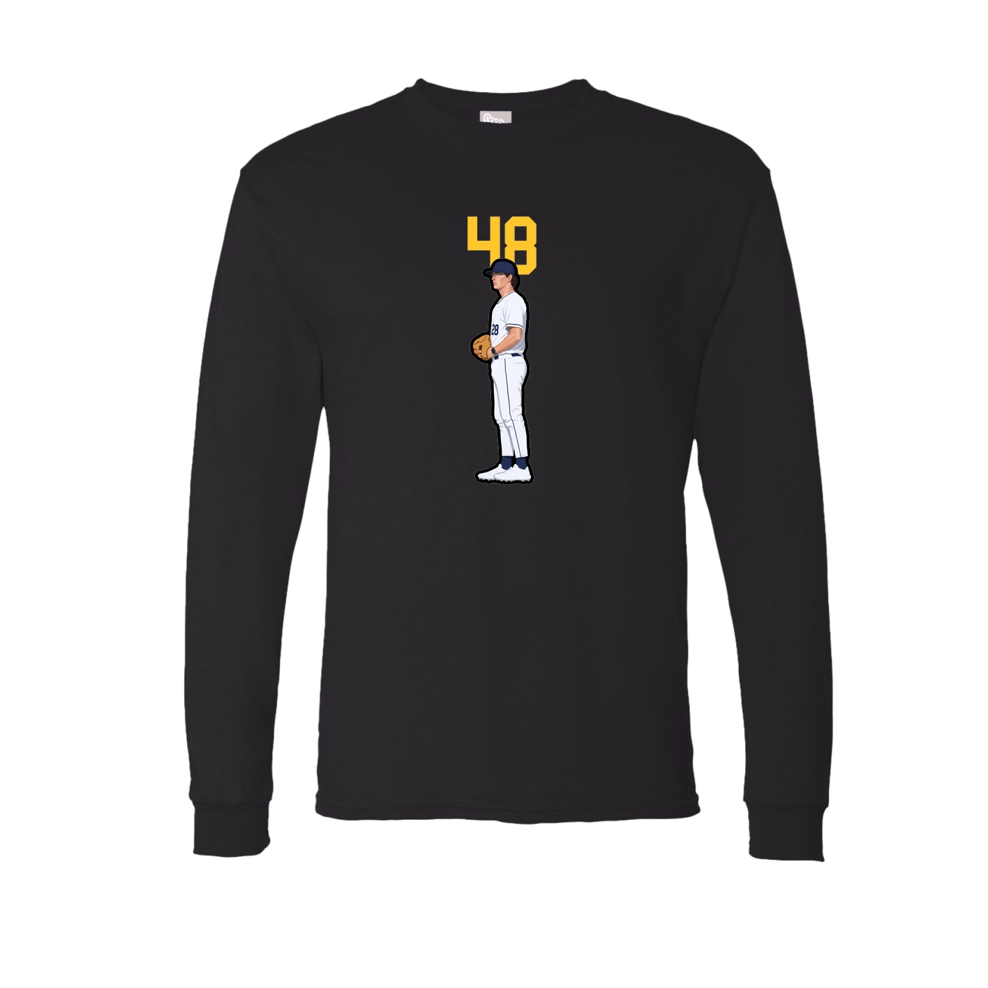 Long Sleeve Tee — Number Top in Black