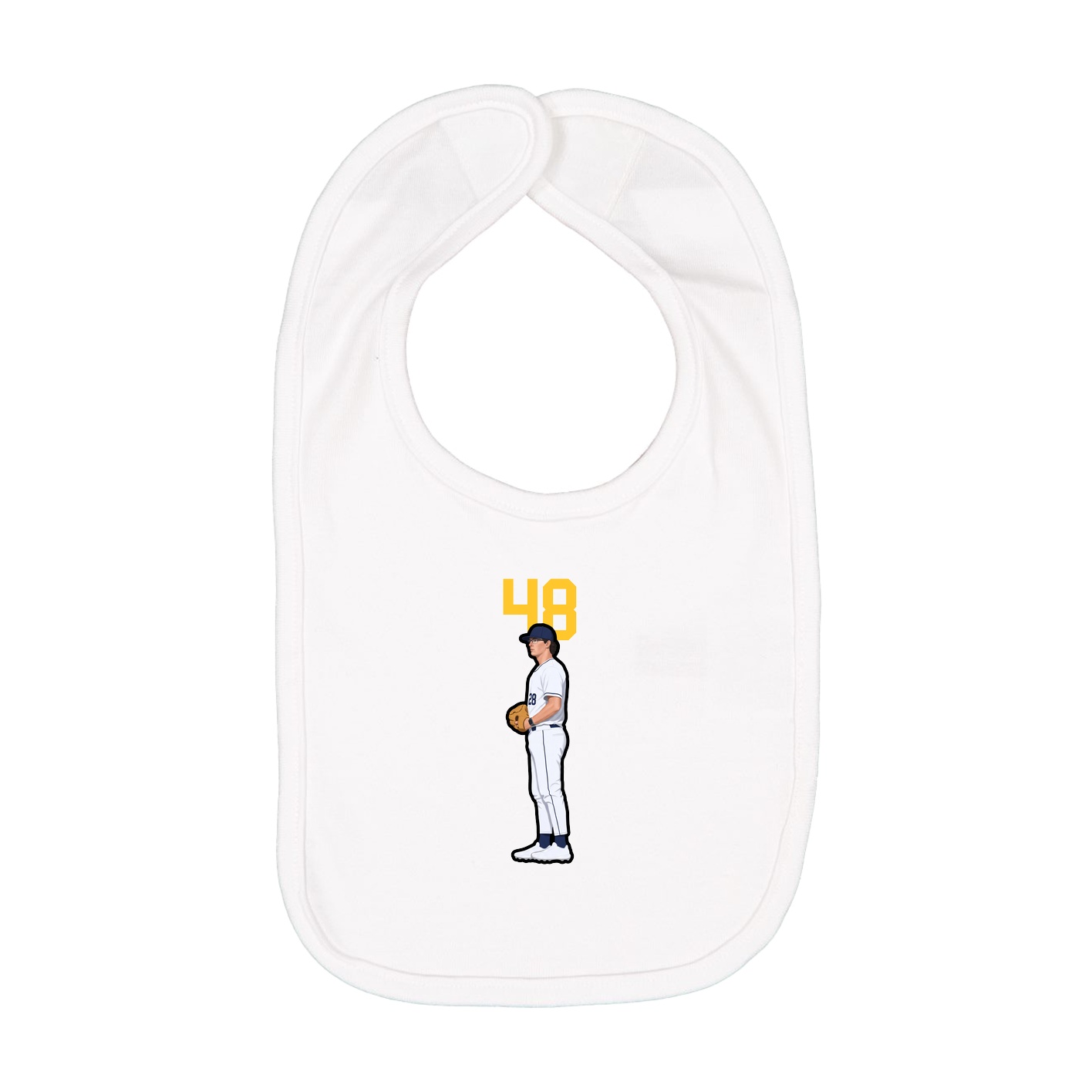 Infant Bib — Number Top in White