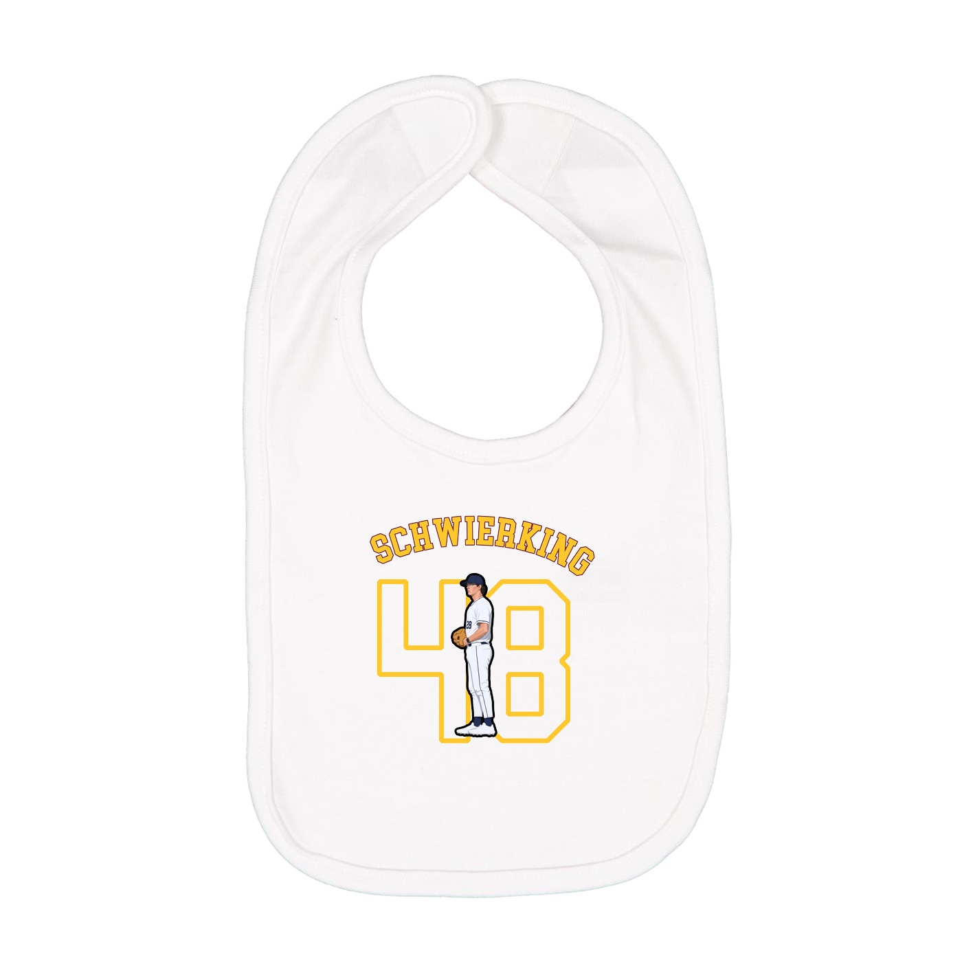Infant Bib — Shirsey Arch in White