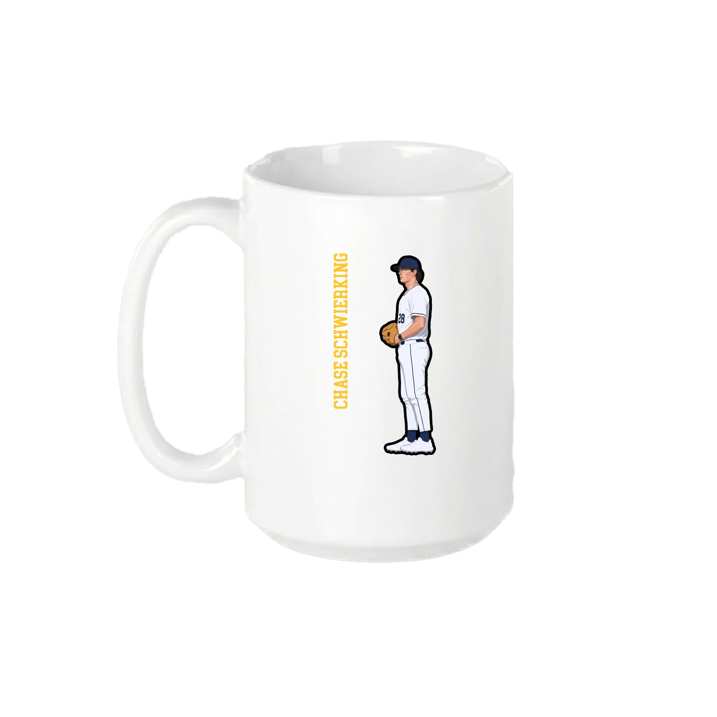 15oz Coffee Mug — Name Vertical in White