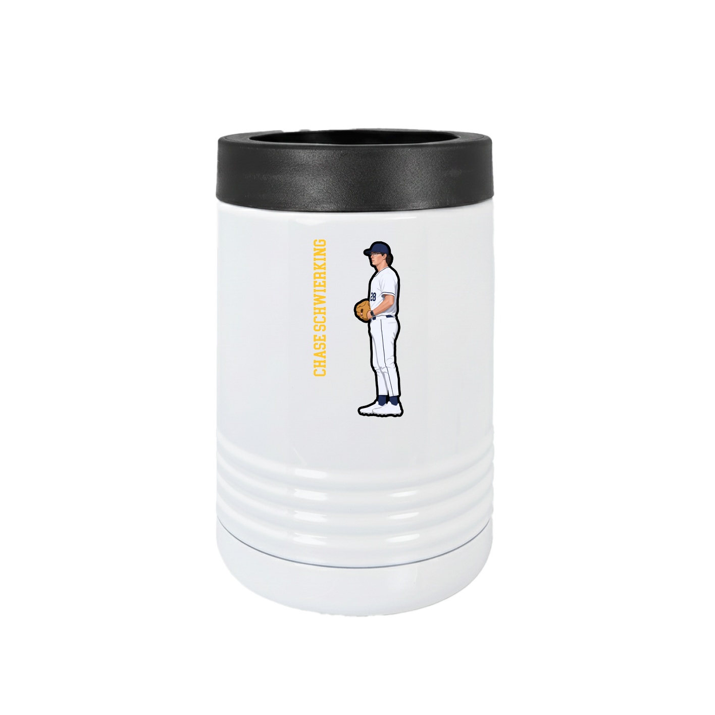 Beverage Holder — Name Vertical in White