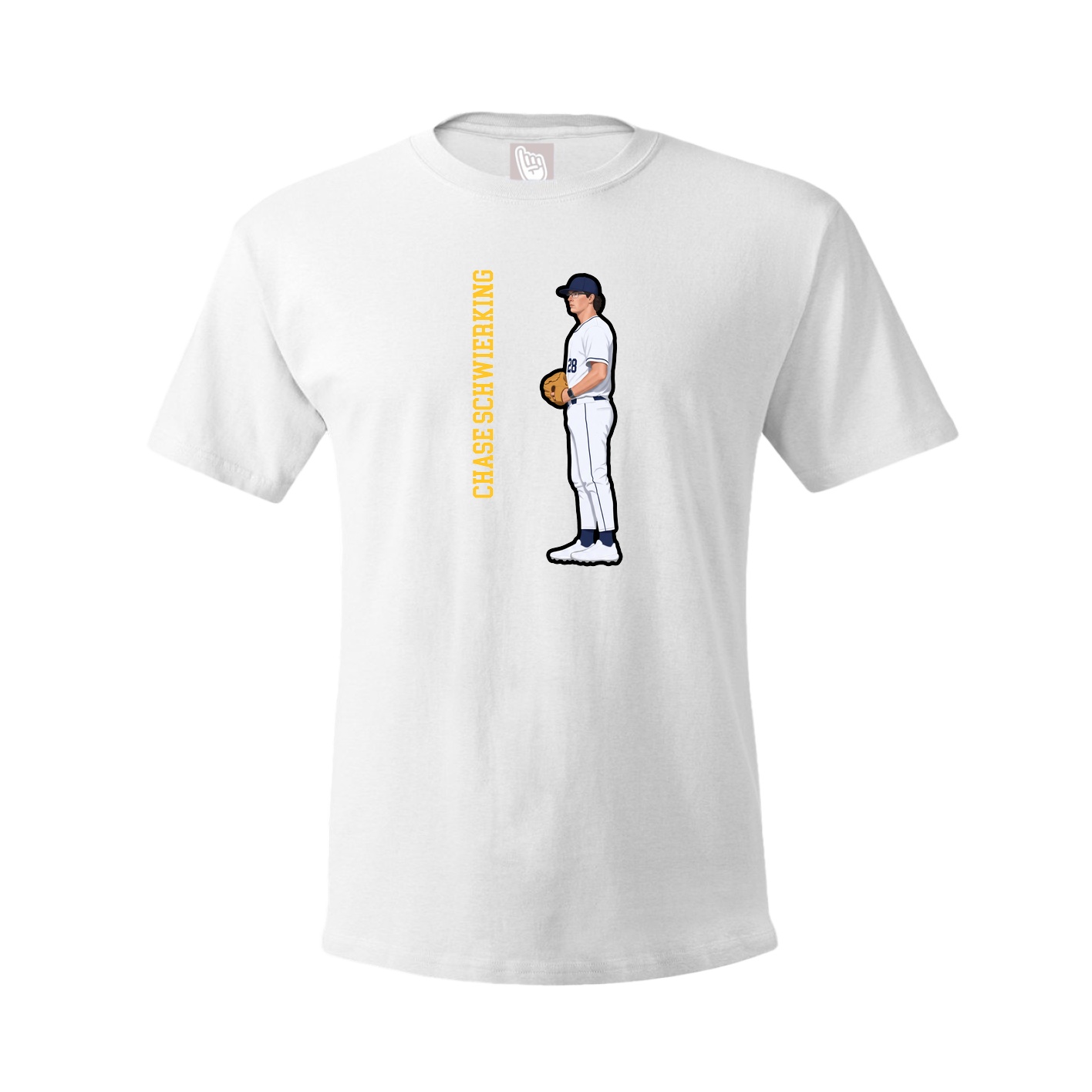 Tee — Name Vertical in White