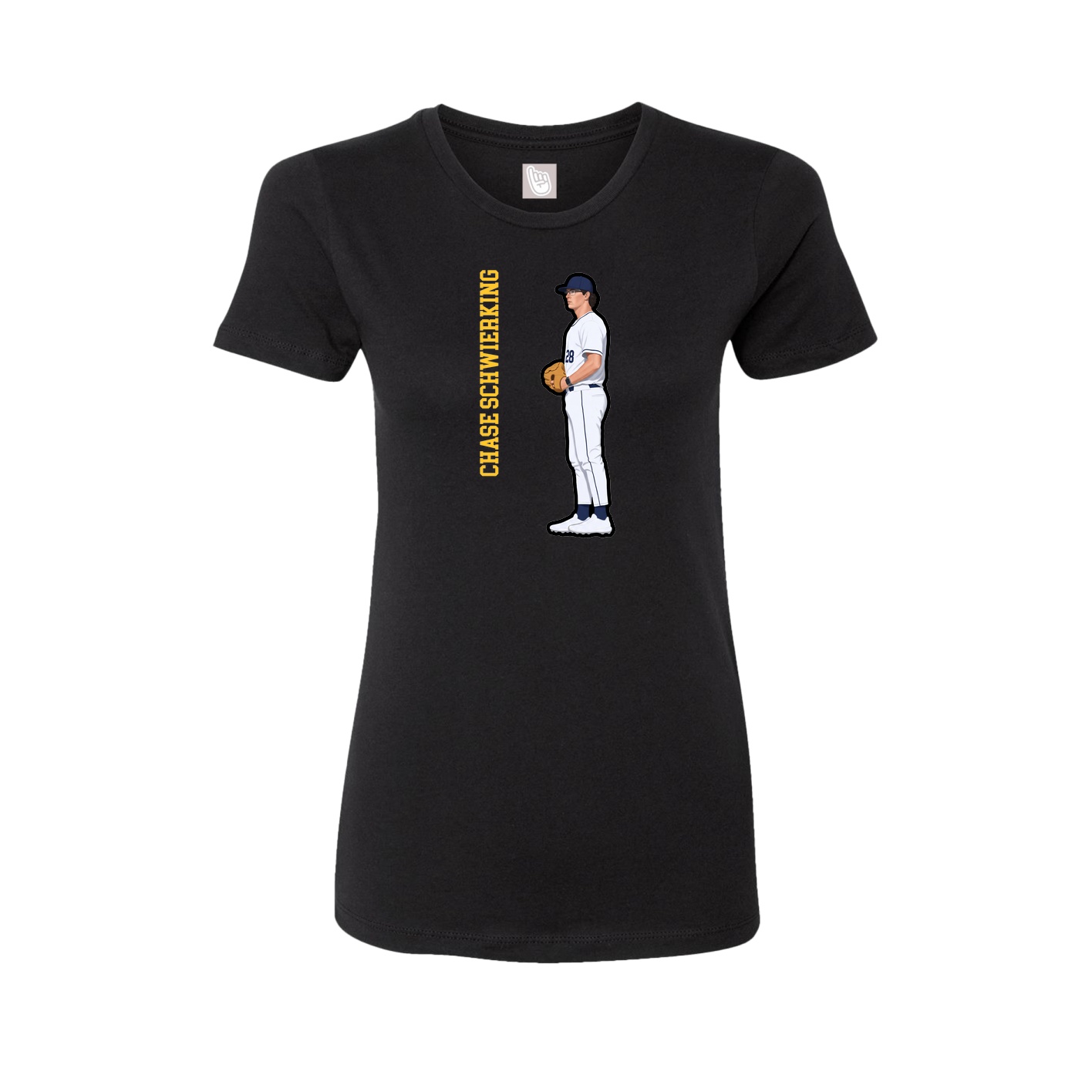 Fitted Women's Tee — Name Vertical in Black