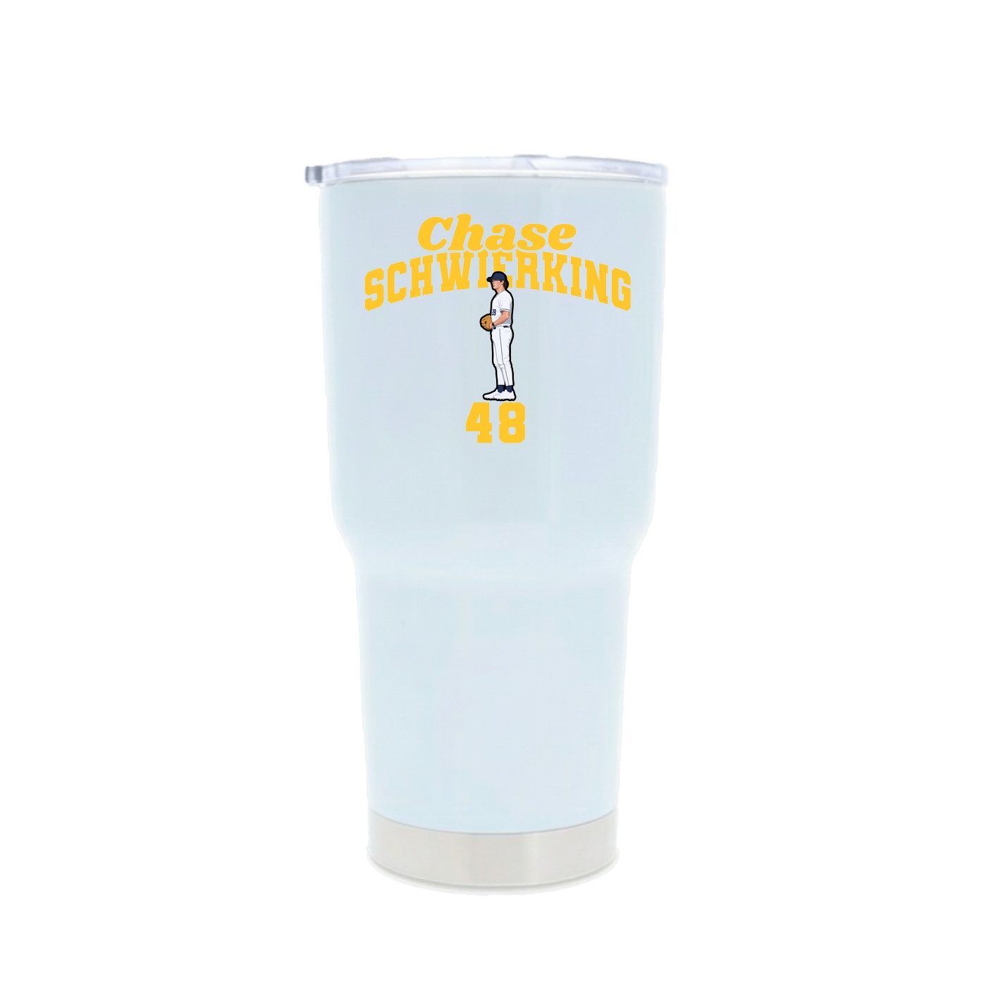 30oz Stainless Steel Tumbler — Signature Arch in White