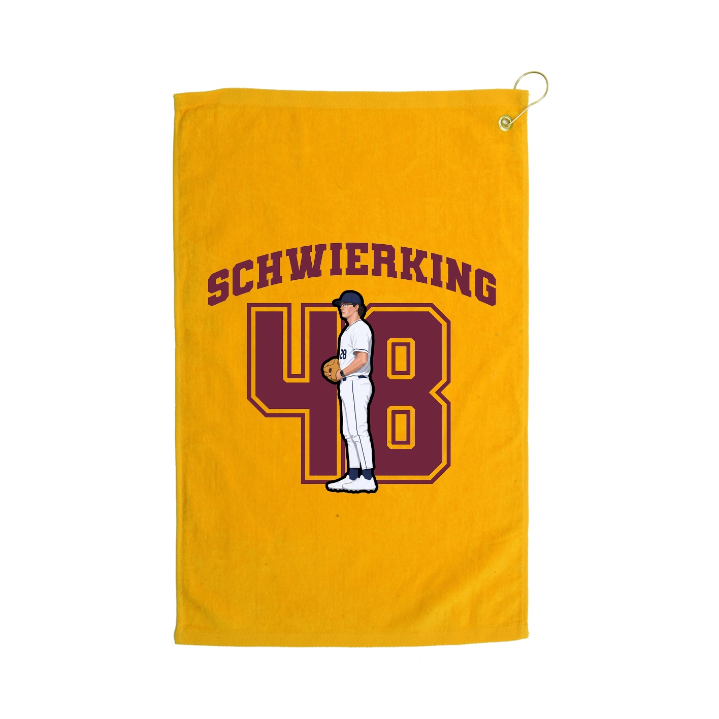 Golf Towel — Number in Gold