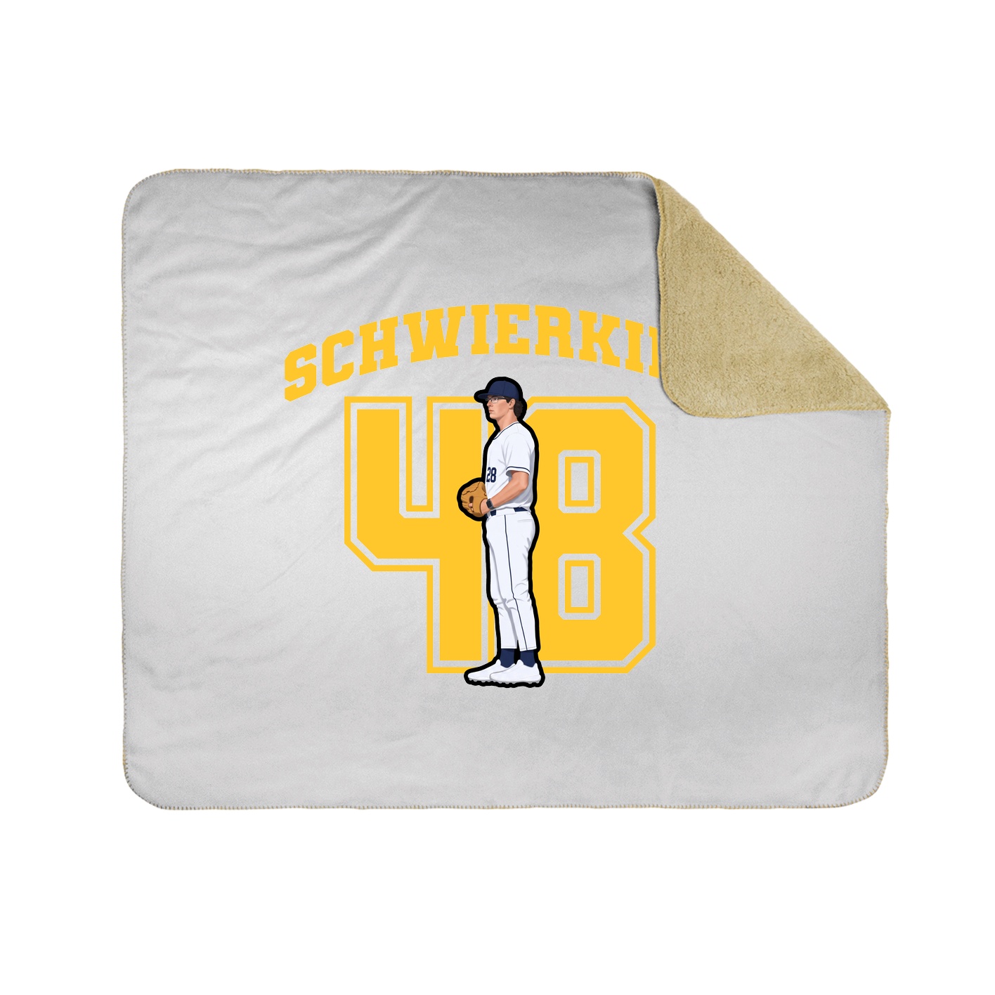 Throw Blanket — Number in White