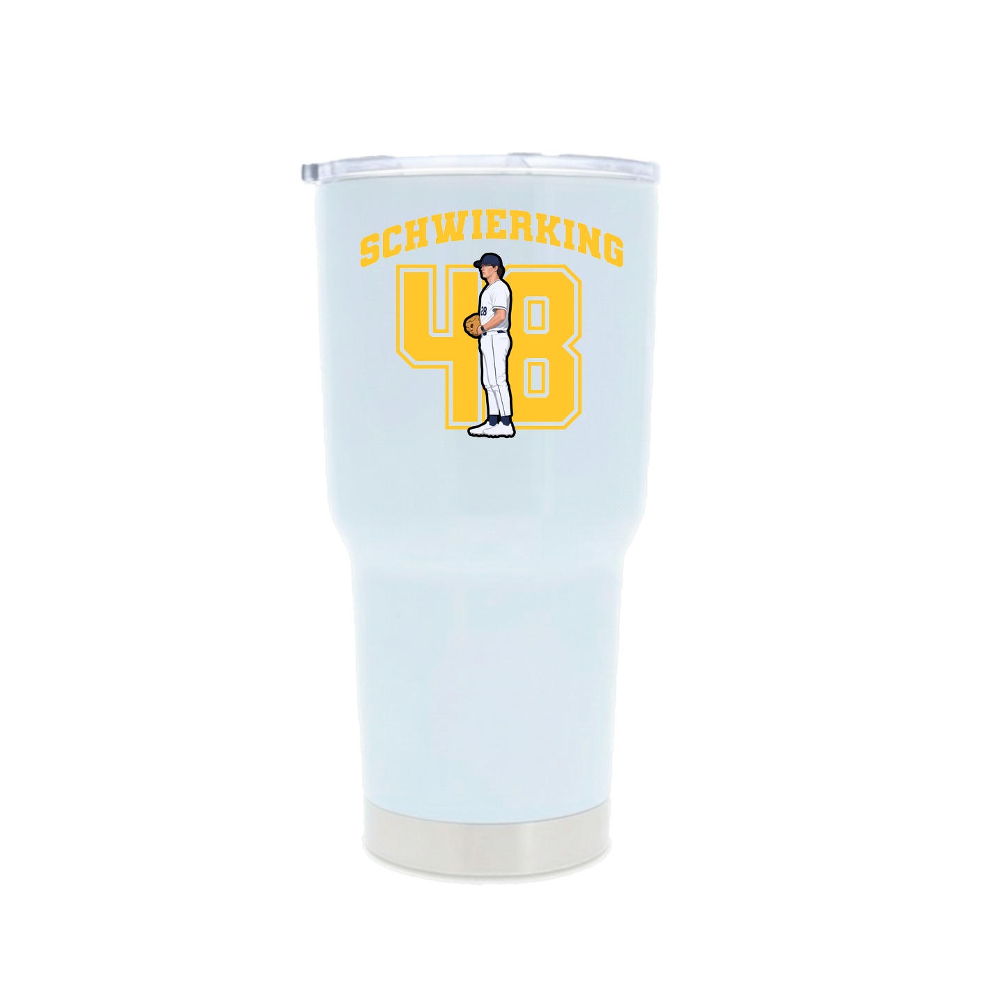 30oz Stainless Steel Tumbler — Number in White