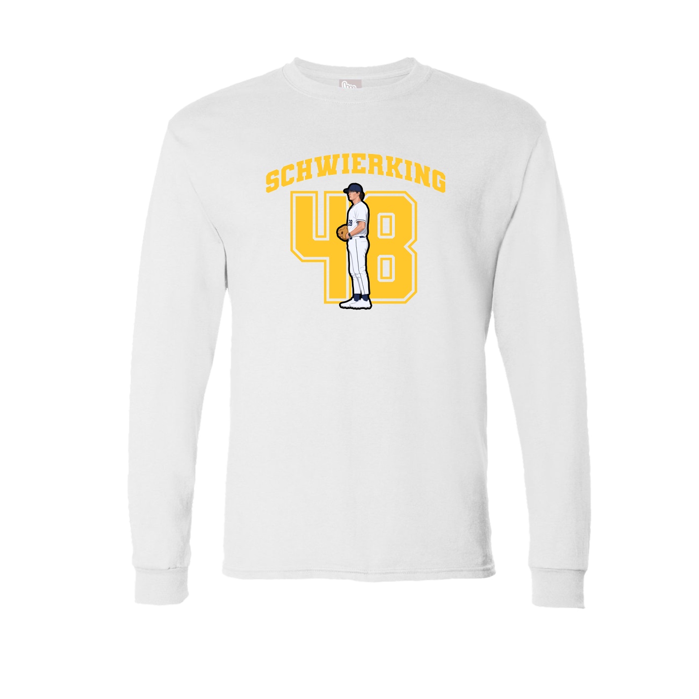 Long Sleeve Tee — Number in White