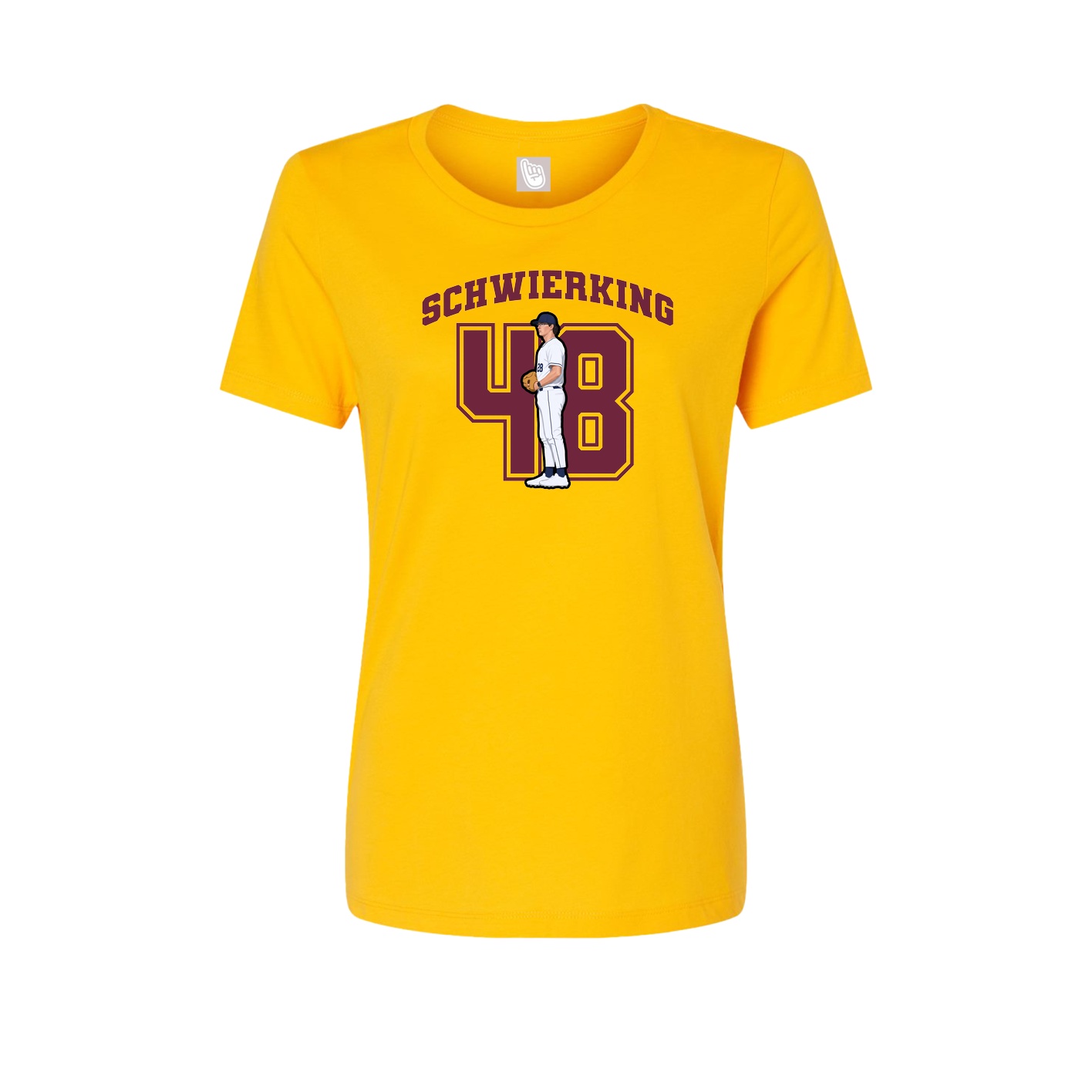 Fitted Women's Tee — Number in Gold