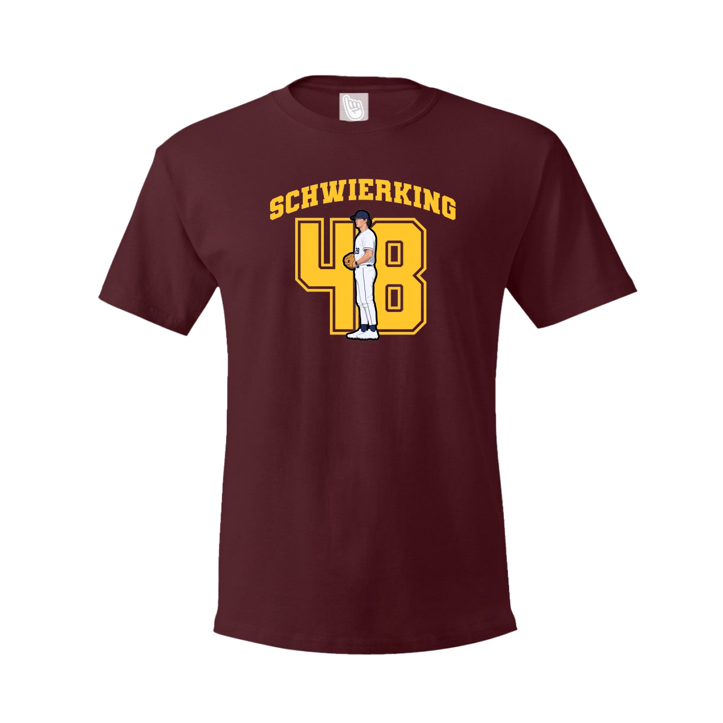 Youth Tee — Number in Maroon