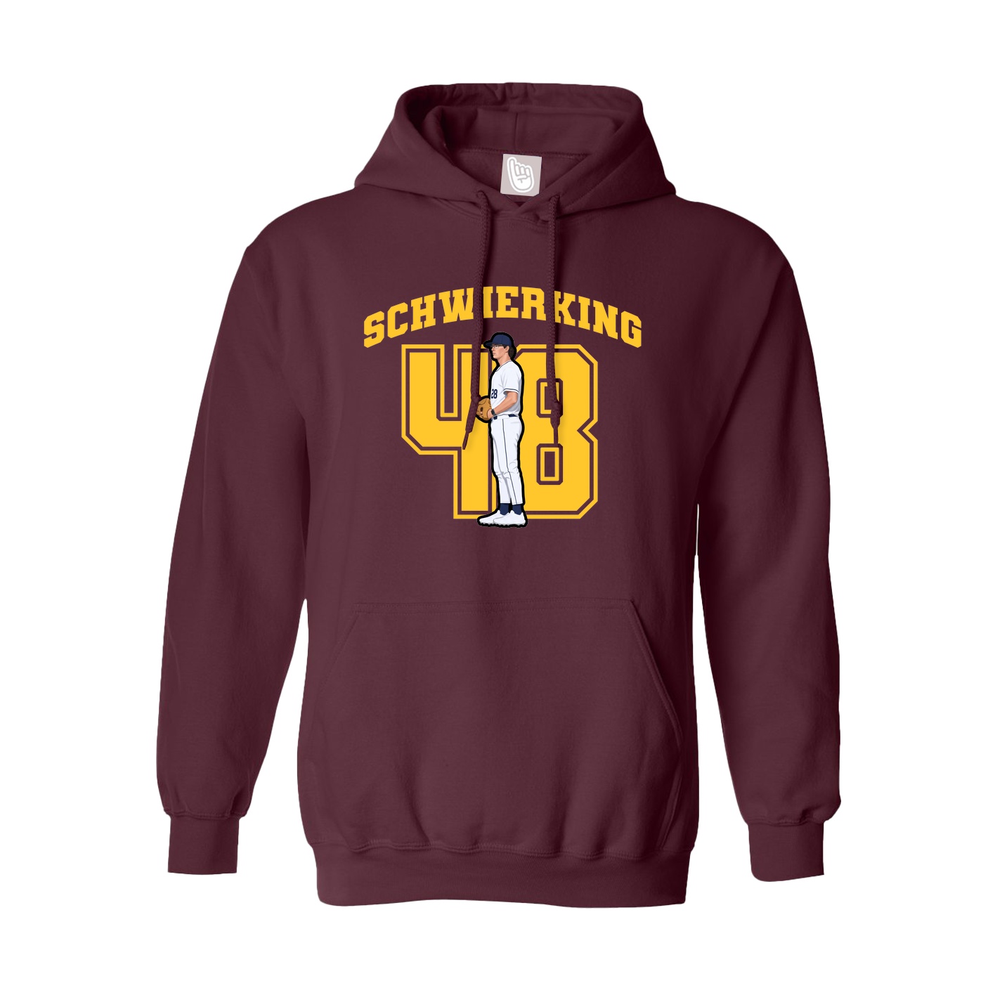 Hoodie — Number in Maroon