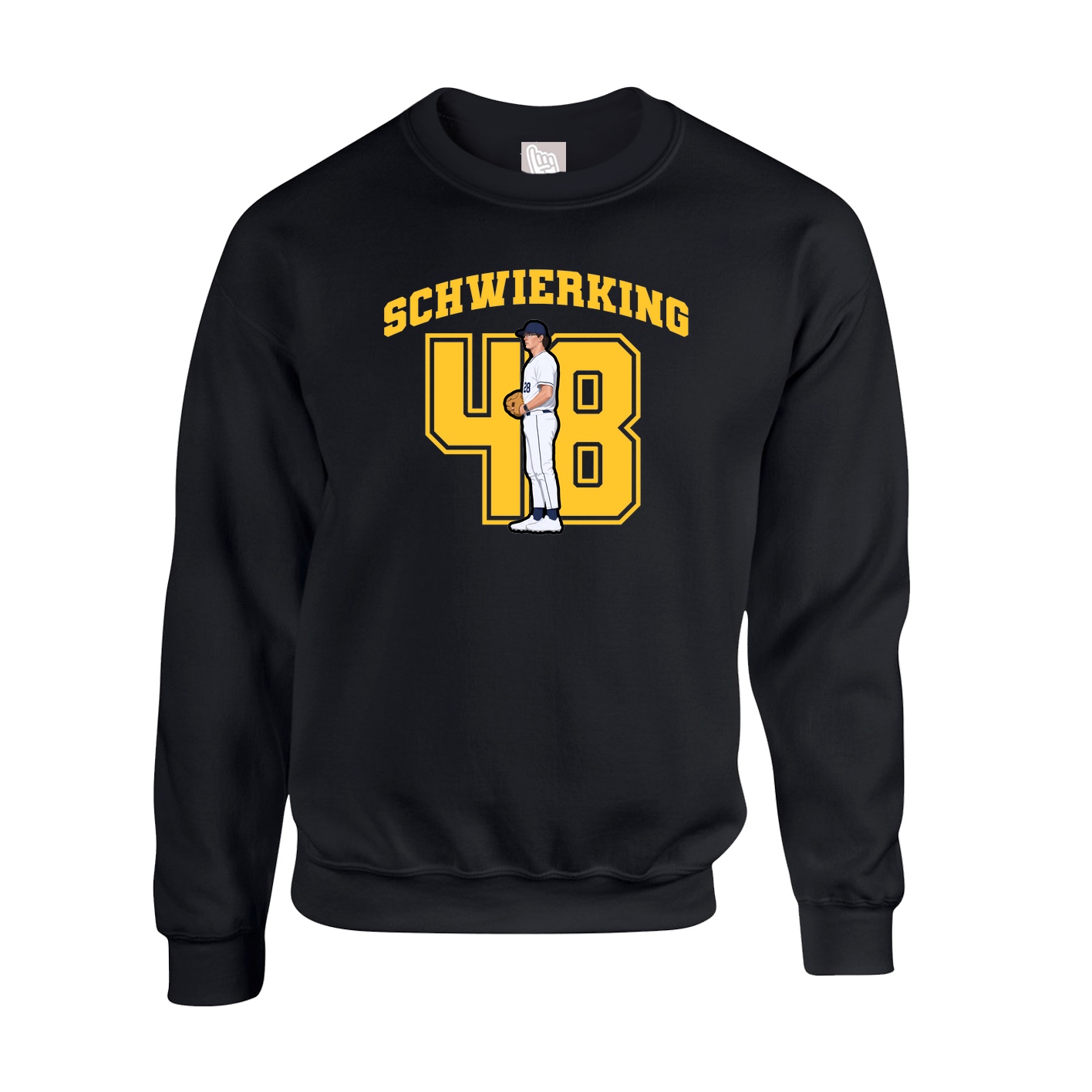 Fleece Crew — Number in Black