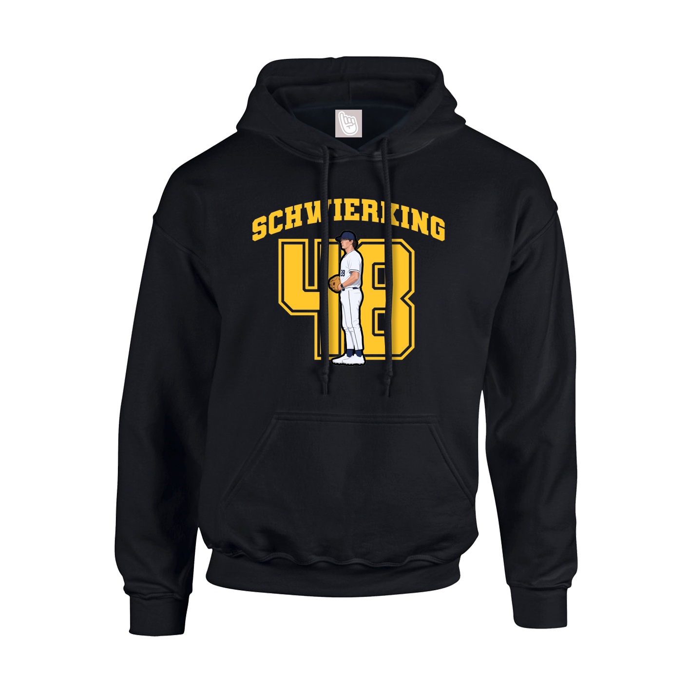 Youth Hoodie — Number in Black
