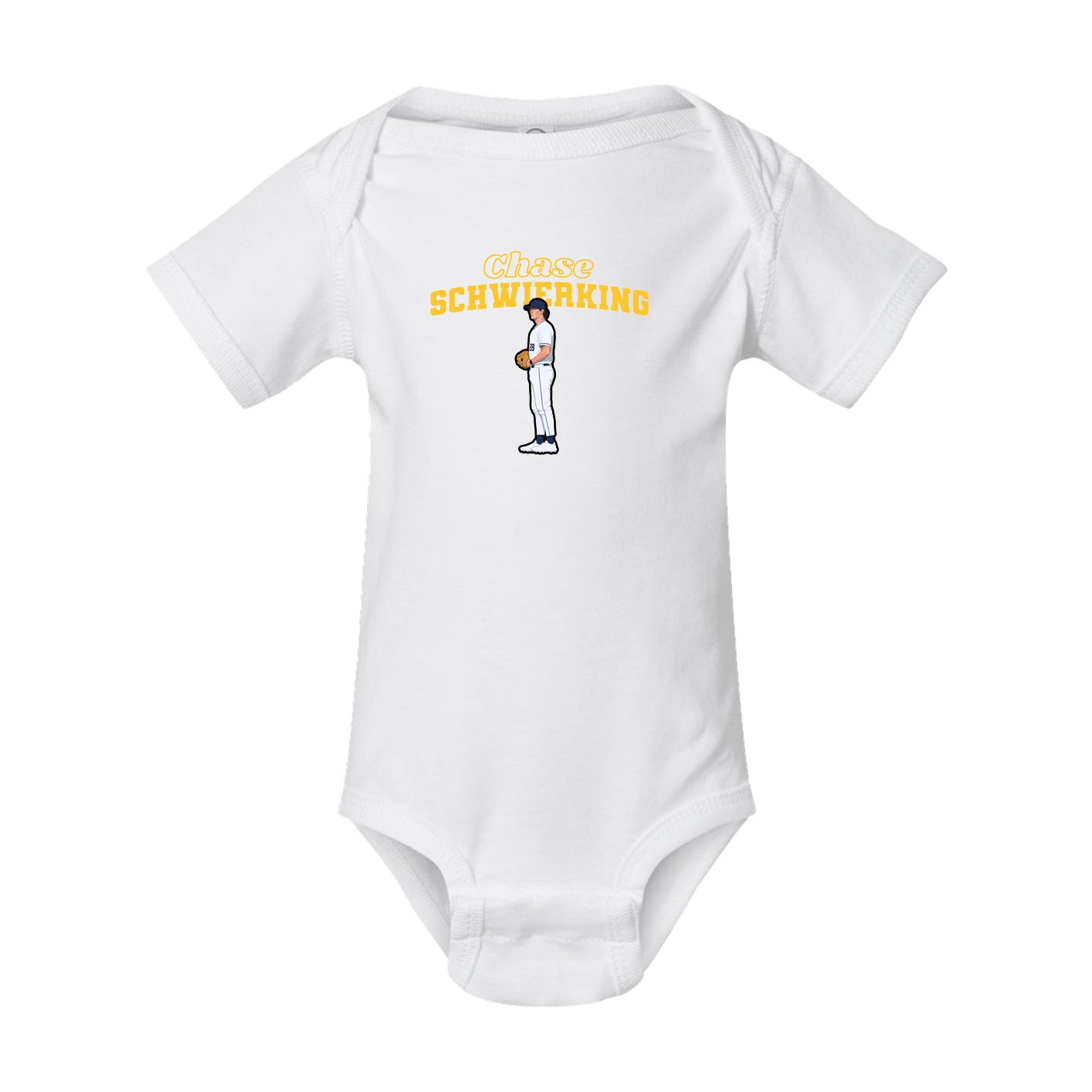 Baby Onesie — Name Arch in White
