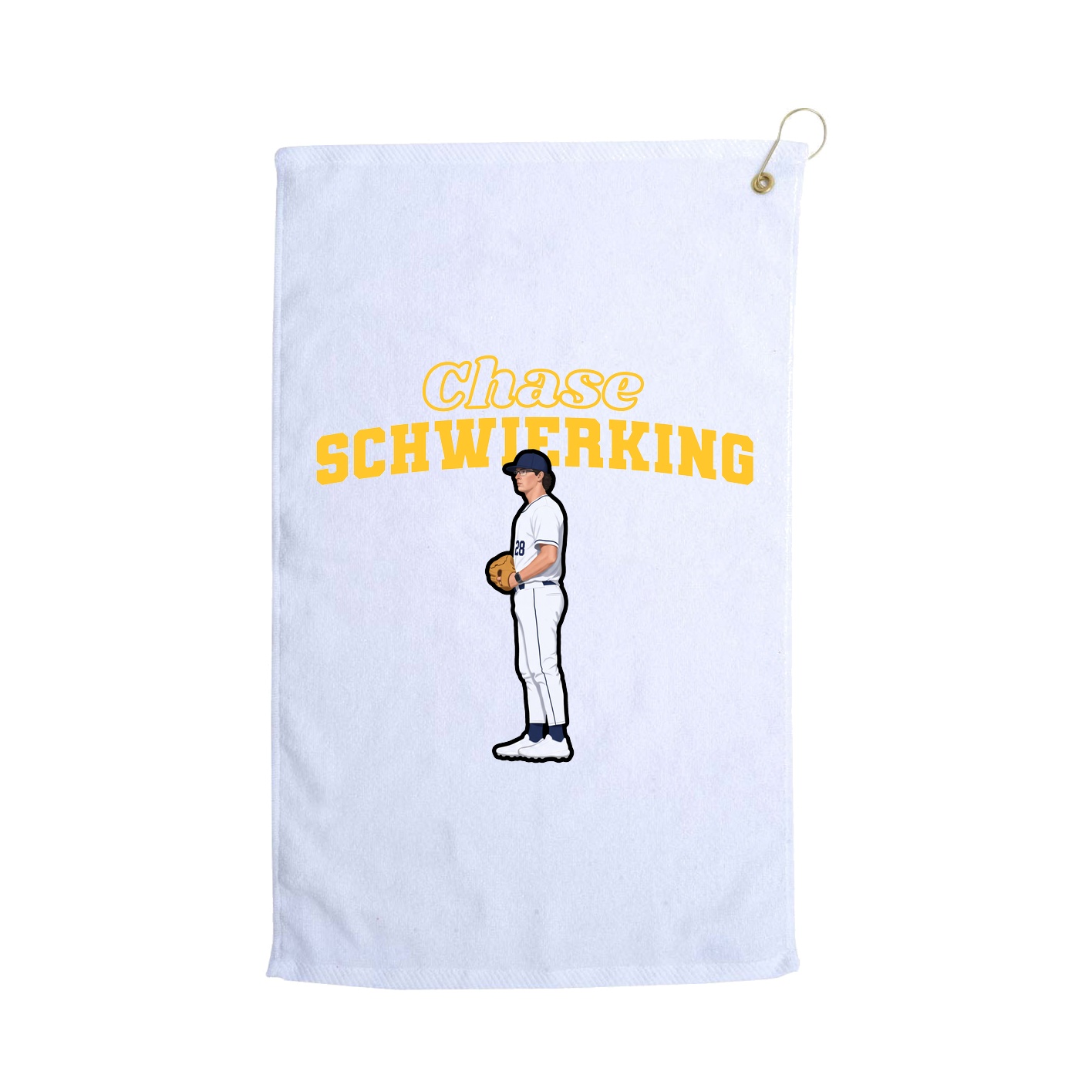 Golf Towel — Name Arch in White