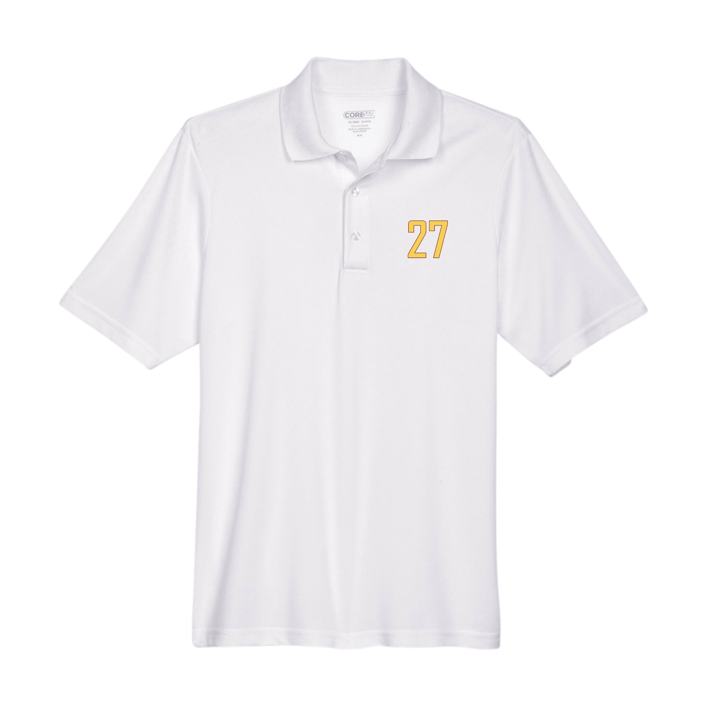 Performance Polo — Front Shirsy in White