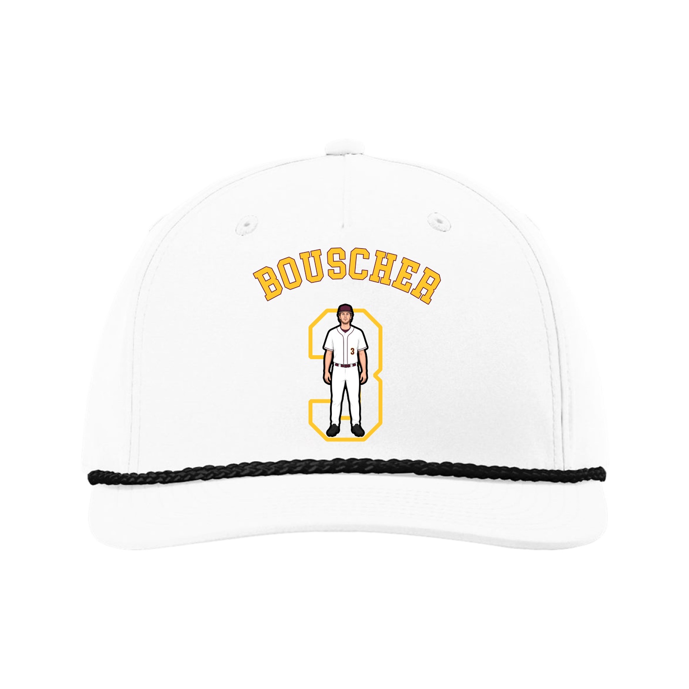 Five-Panel Classic Rope Cap — Shirsey Arch in White
