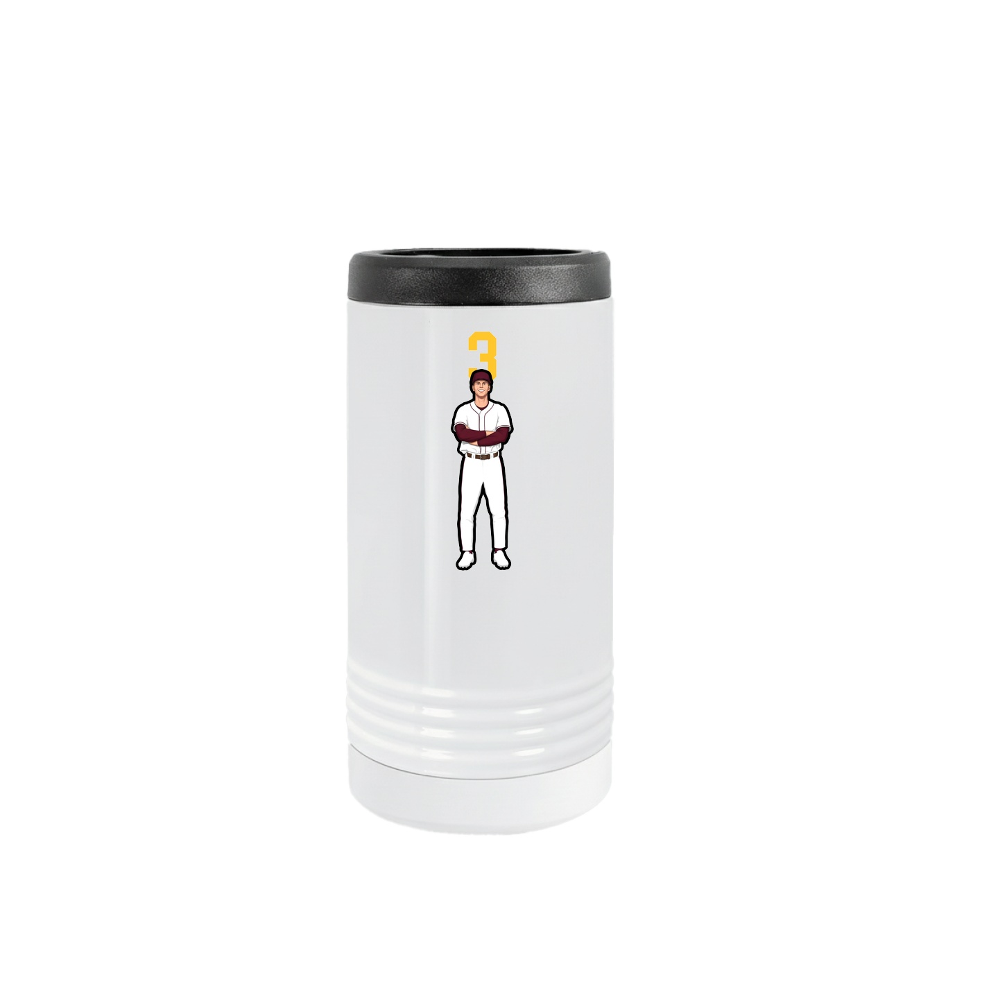 Slim Beverage Holder — Number Top in White