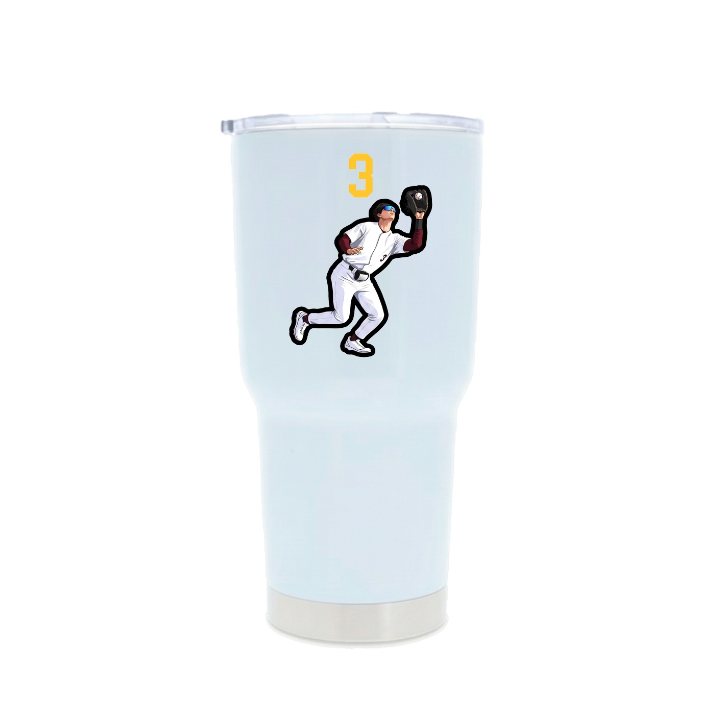 30oz Stainless Steel Tumbler — Number Top in White