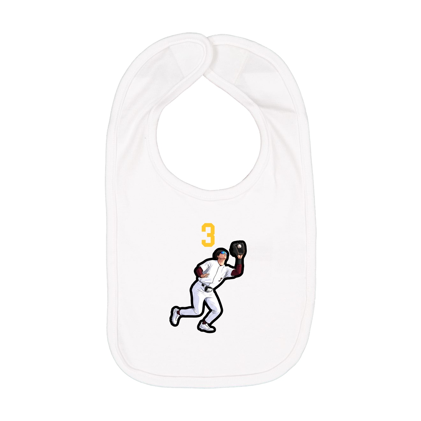 Infant Bib — Number Top in White