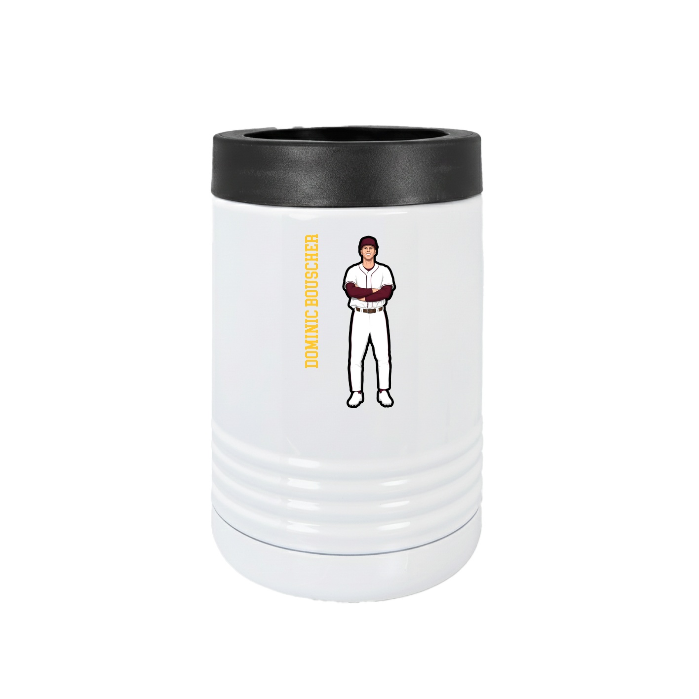 Beverage Holder — Name Vertical in White