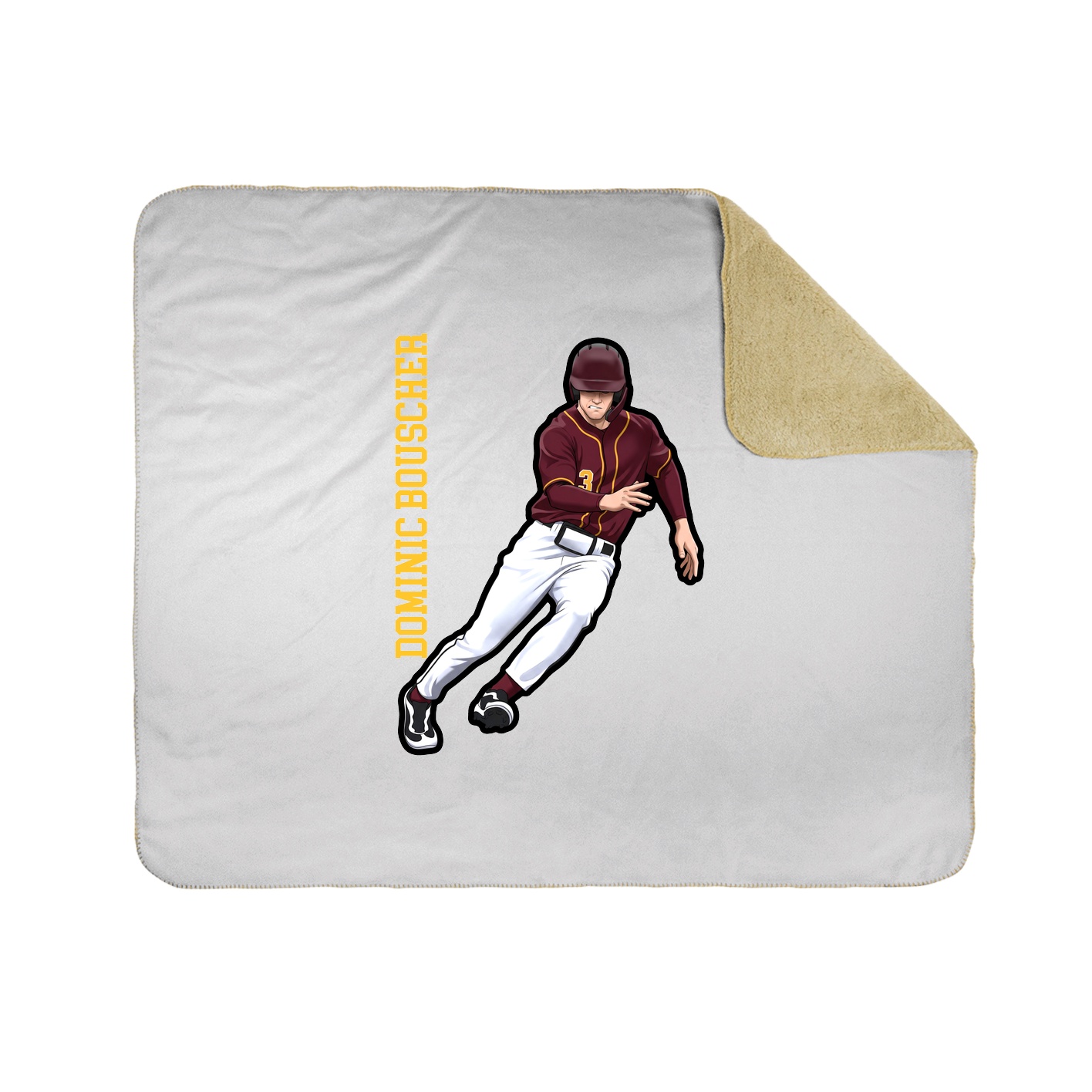 Throw Blanket — Name Vertical in White