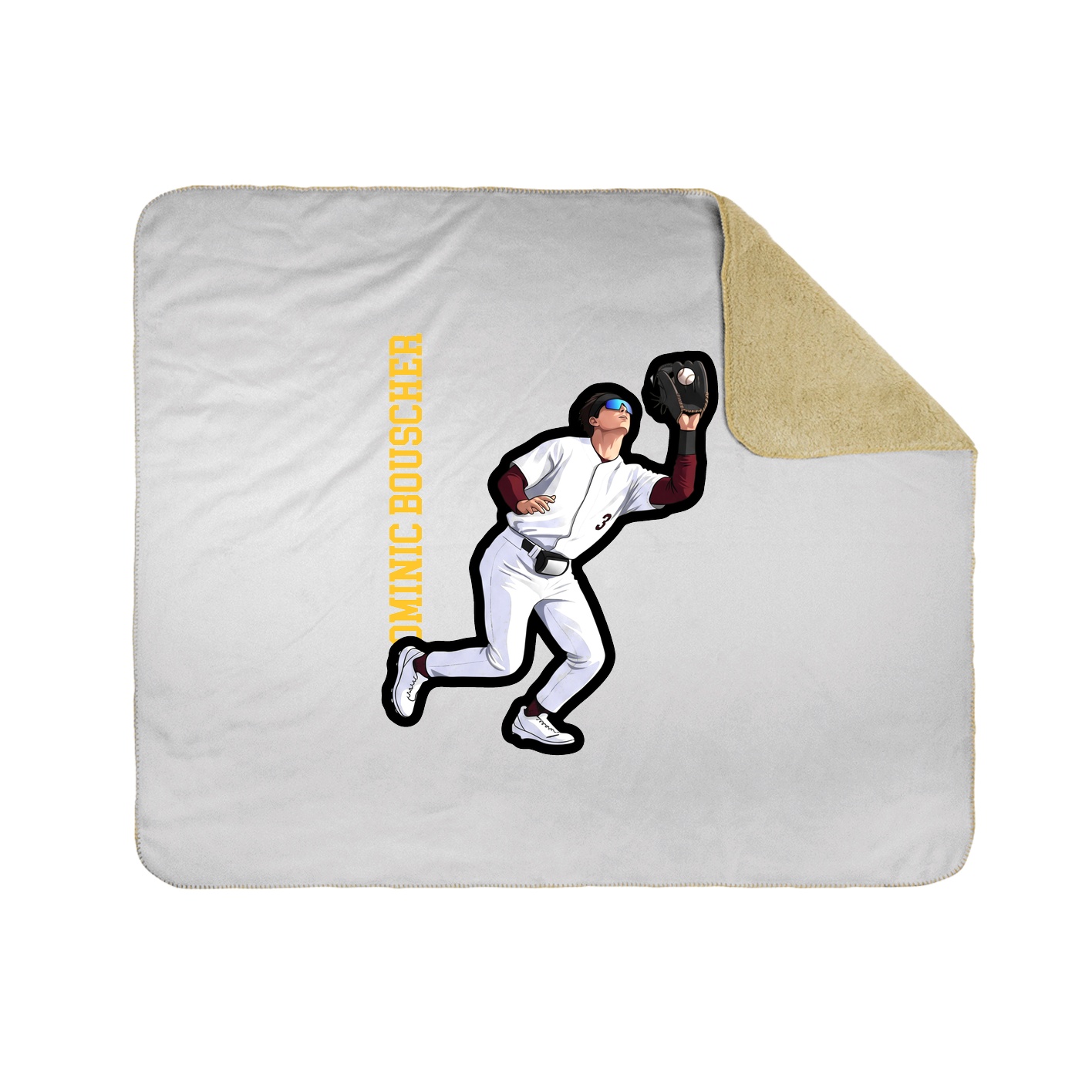 Throw Blanket — Name Vertical in White