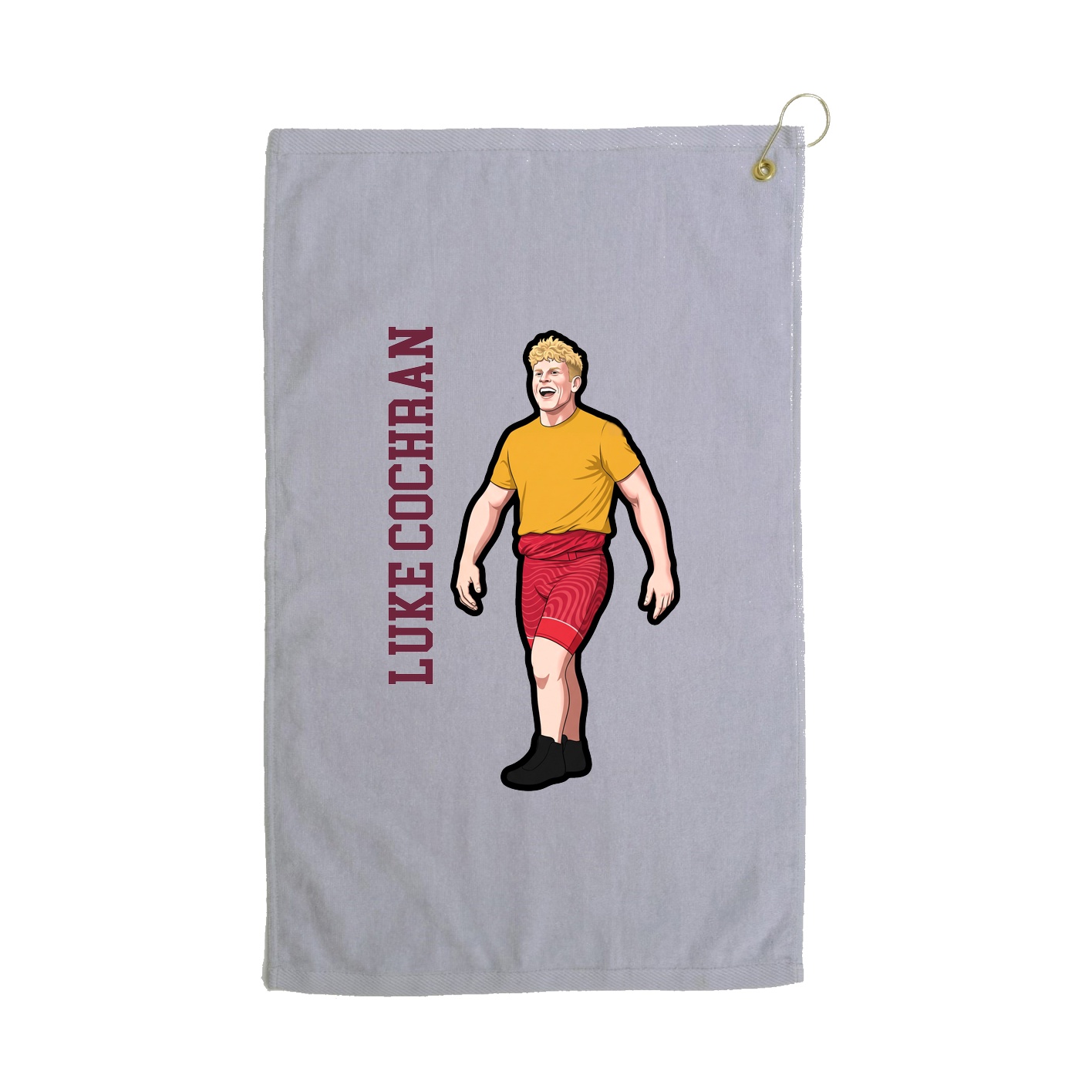 Golf Towel — Name Vertical in Grey