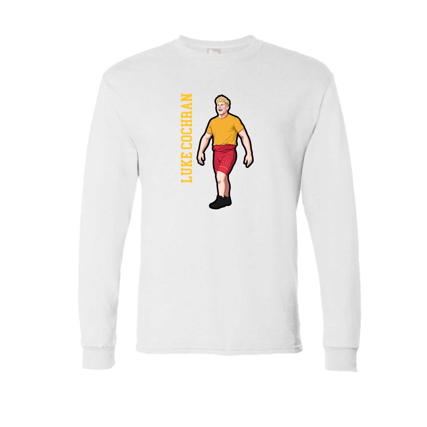 Long Sleeve Tee — Name Vertical in White