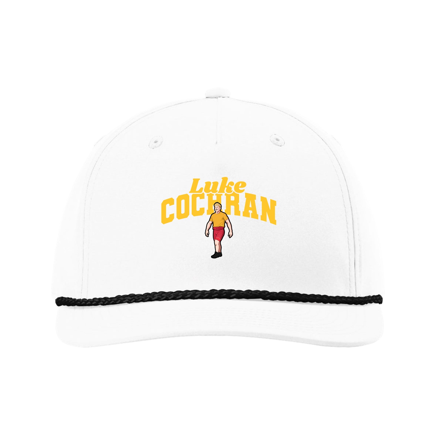 Five-Panel Classic Rope Cap — Signature Arch in White