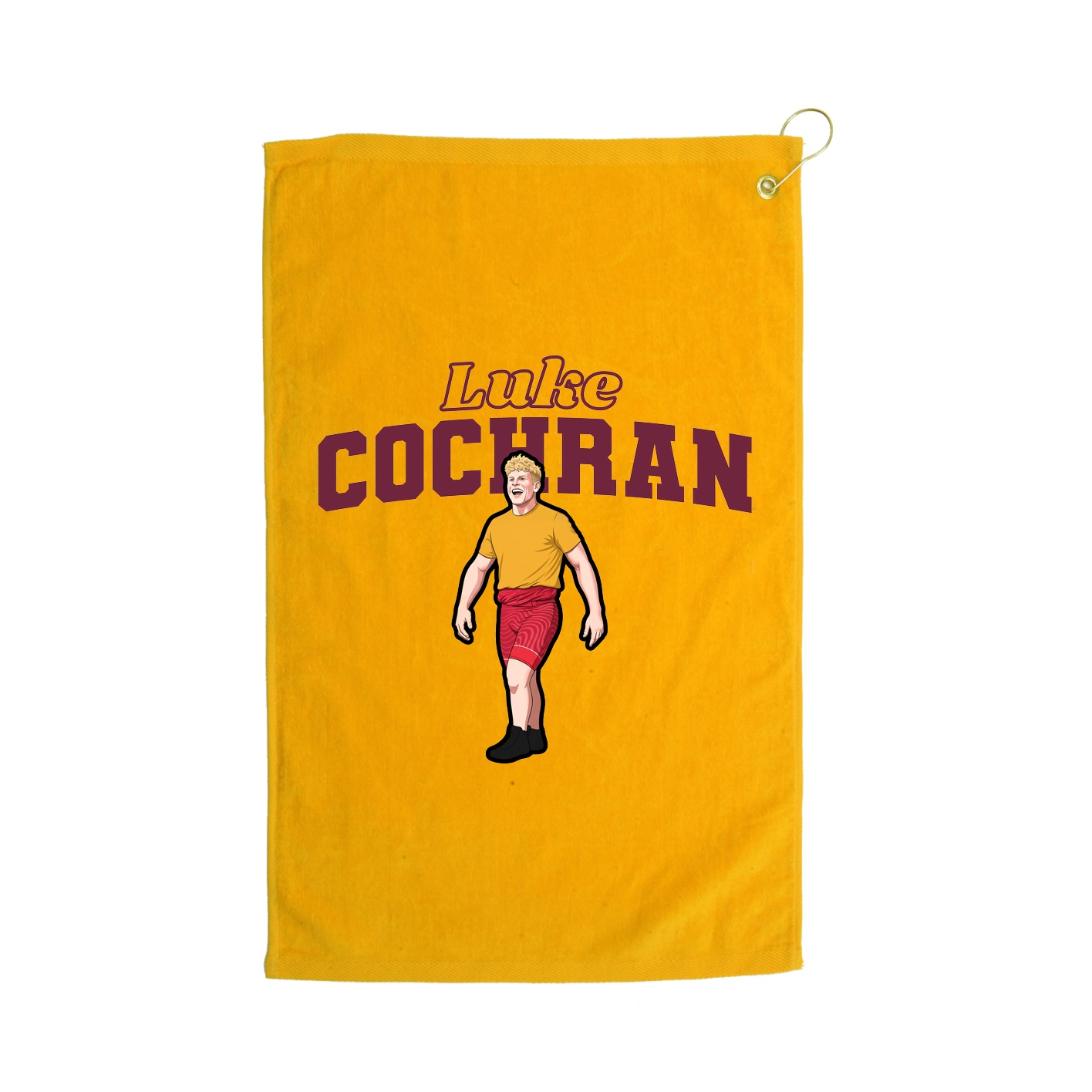 Golf Towel — Name Arch in Gold