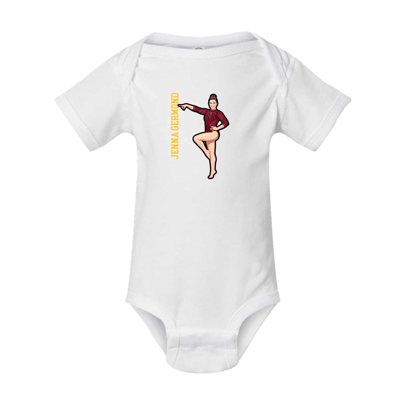 Baby Onesie — Name Vertical in White