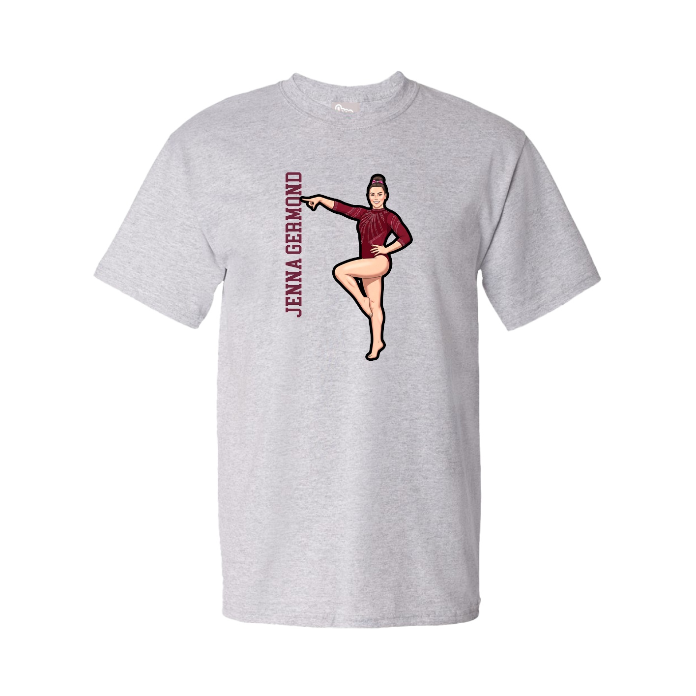 Tee — Name Vertical in Grey