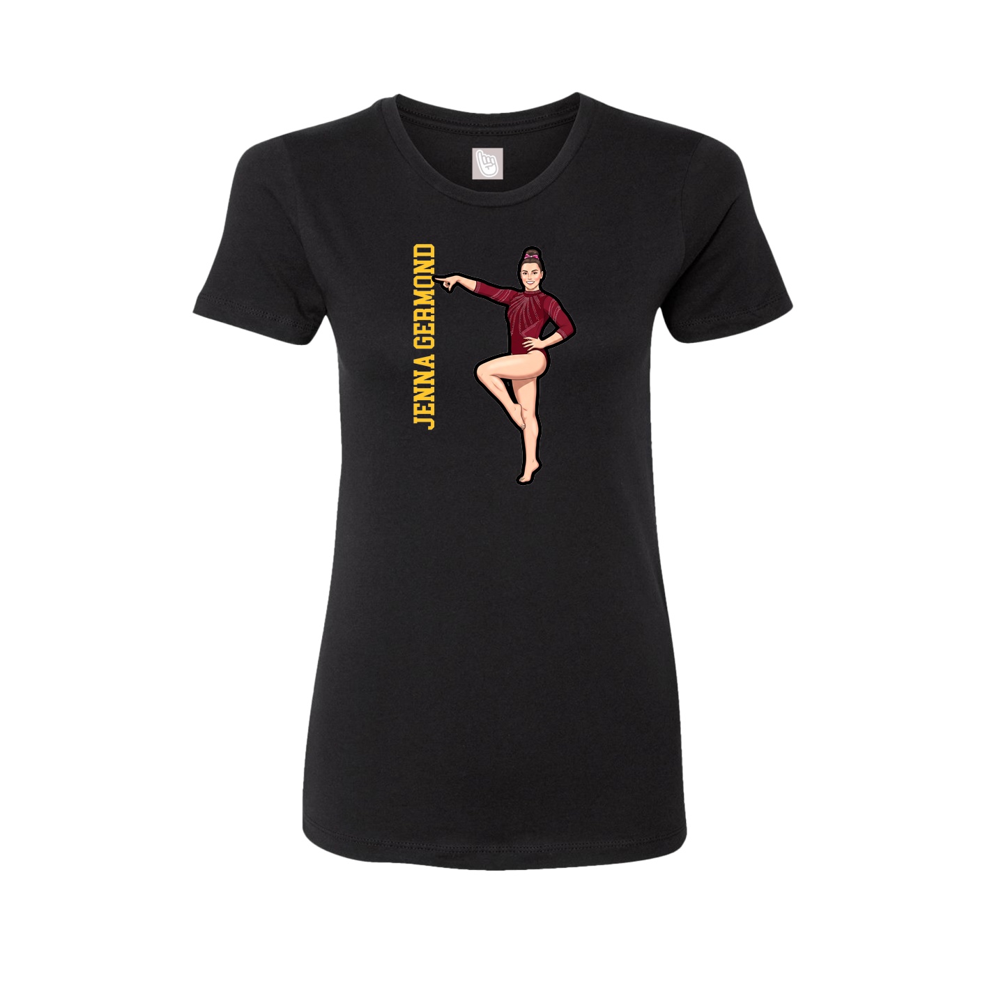 Fitted Women's Tee — Name Vertical in Black