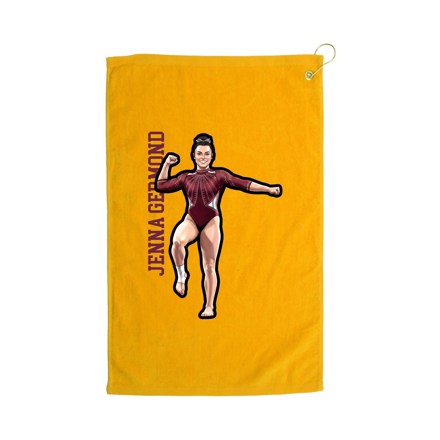 Golf Towel — Name Vertical in Gold